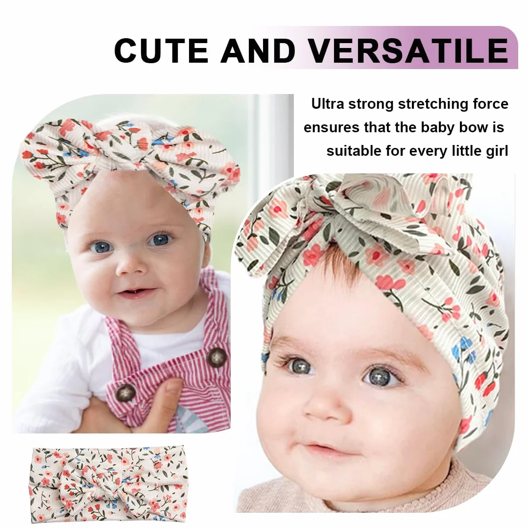 2 Pezzi fascia capelli neonata Fascia Capelli Bambina, Nylon Fasce Capelli Neonata Fiore Fascia Elastica per Capelli Accessori per Capelli per Nascita Bambina Femmina,fascia neonata capelli