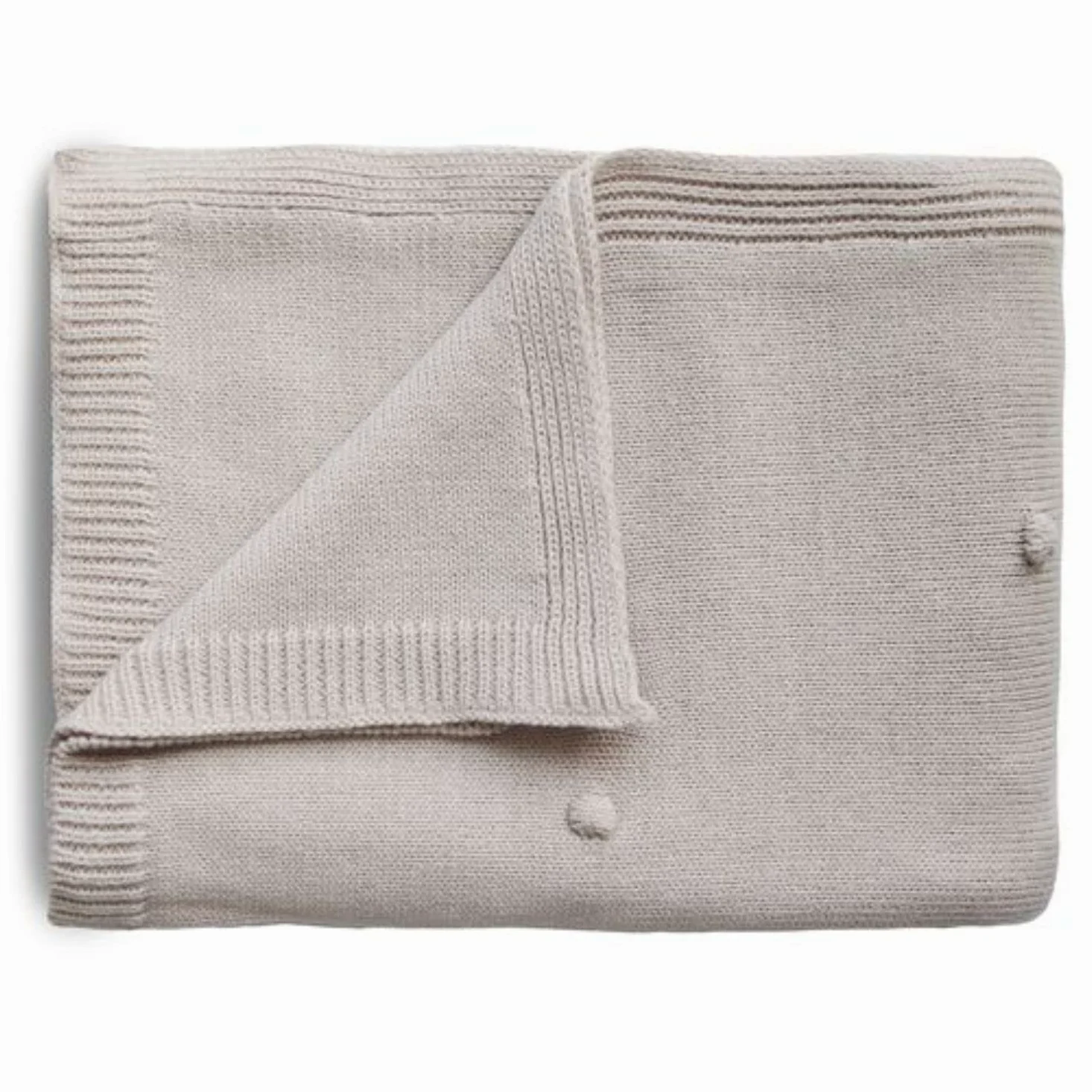 mushie | Coperta Lavorata a Maglia per Neonati e Bambini | copertina culla bambino, plaid bebe | 80 x 100 cm e 100% Cotone Biologico | Perfetta per Ogni Condizione Atmosferica | Off White Melange