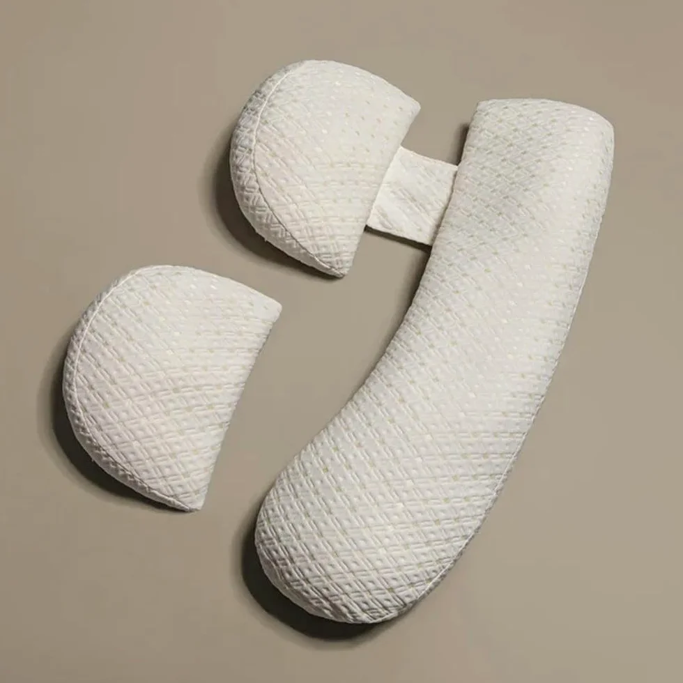 DYRBF, Cuscino per gravidanza a forma di U, per chi dorme di lato, a forma di H, con fodera in cotone, lavabile in lavatrice, supporto per pancia per donne incinte, rosa, bianco, verde, grigio