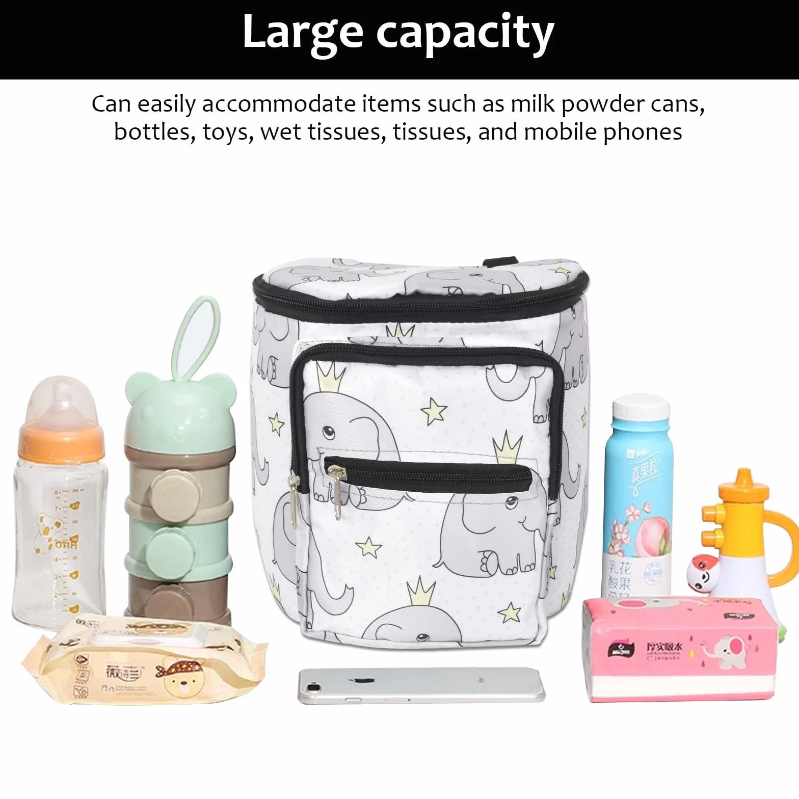 Borsa Organizer Universale Per Passeggino, Uggy Storage Bag, Borsa Passeggino Borsa Organizer, Multifunzione Borsa Cambio Neonato, Borsa per neonati per Biberon, Pannolini, Giocattoli (Style A)