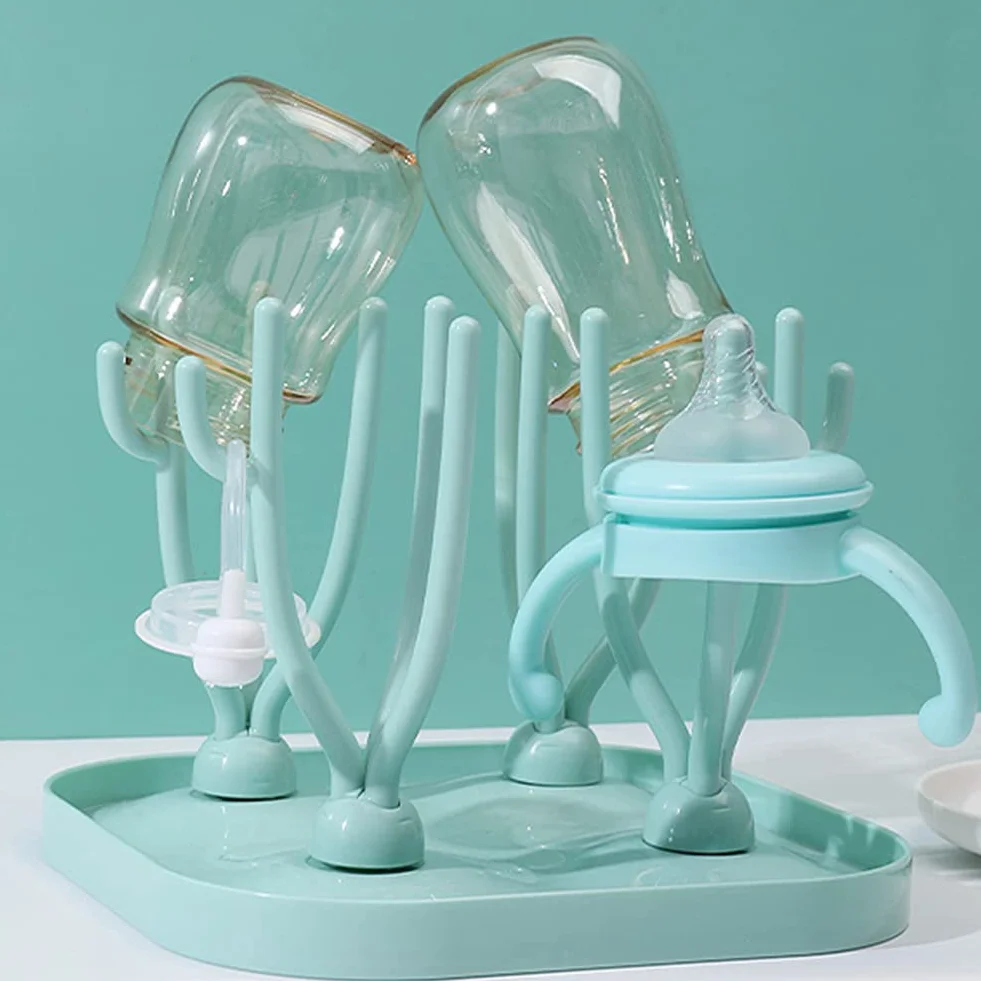 Scolapiatti Per Biberon Bottiglia,Stendino Biberon Rastrelliere,Spazzola Per Biberon,Bottiglia Stendino Scolabiberon,Silicone Pulizia Biberons,Spazzole Per Bottiglie,Asciuga Biberon,Kiuiom
