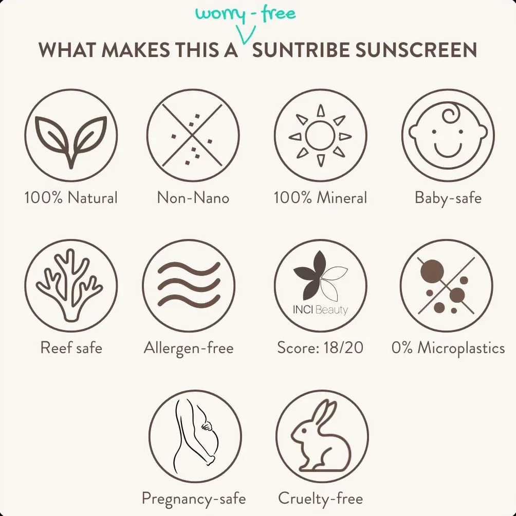 Crema Solare Naturale Minerale Neonati & Bambini FPS 30 Suntribe - 100 ml, Biologica, Senza Profumo - 100% Naturale, Resistente all'Acqua - "Migliore Crema Solare Minerale" (The Mum Marketplace)