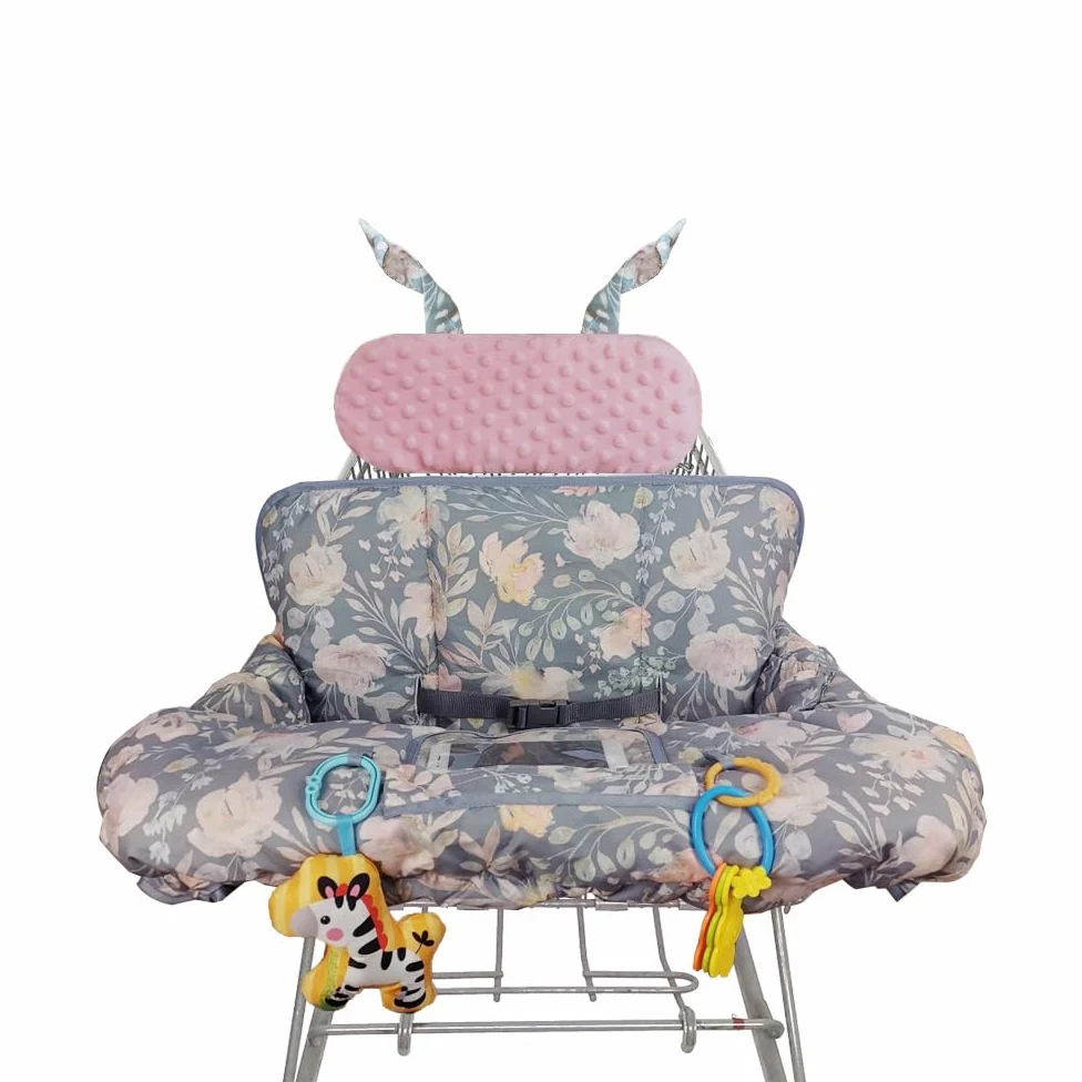 ICOPUCA Copertura per carrello della spesa 2 in 1, copertura per seggiolone, imbottita, per bambini, con cuscino extra staccabile, misura universale, design brevettato