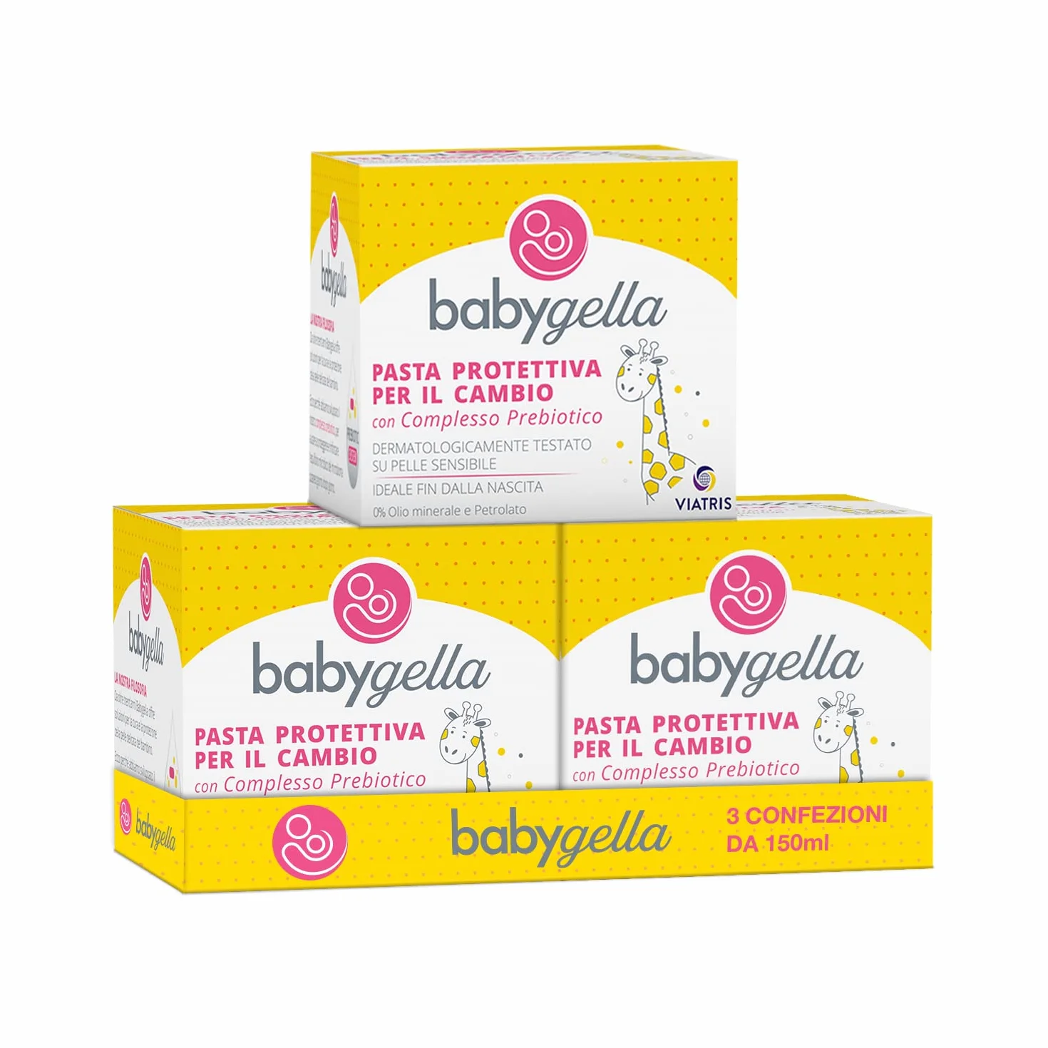 Babygella Pasta Protettiva per Cambio Pannolino, 3 x 150 ml
