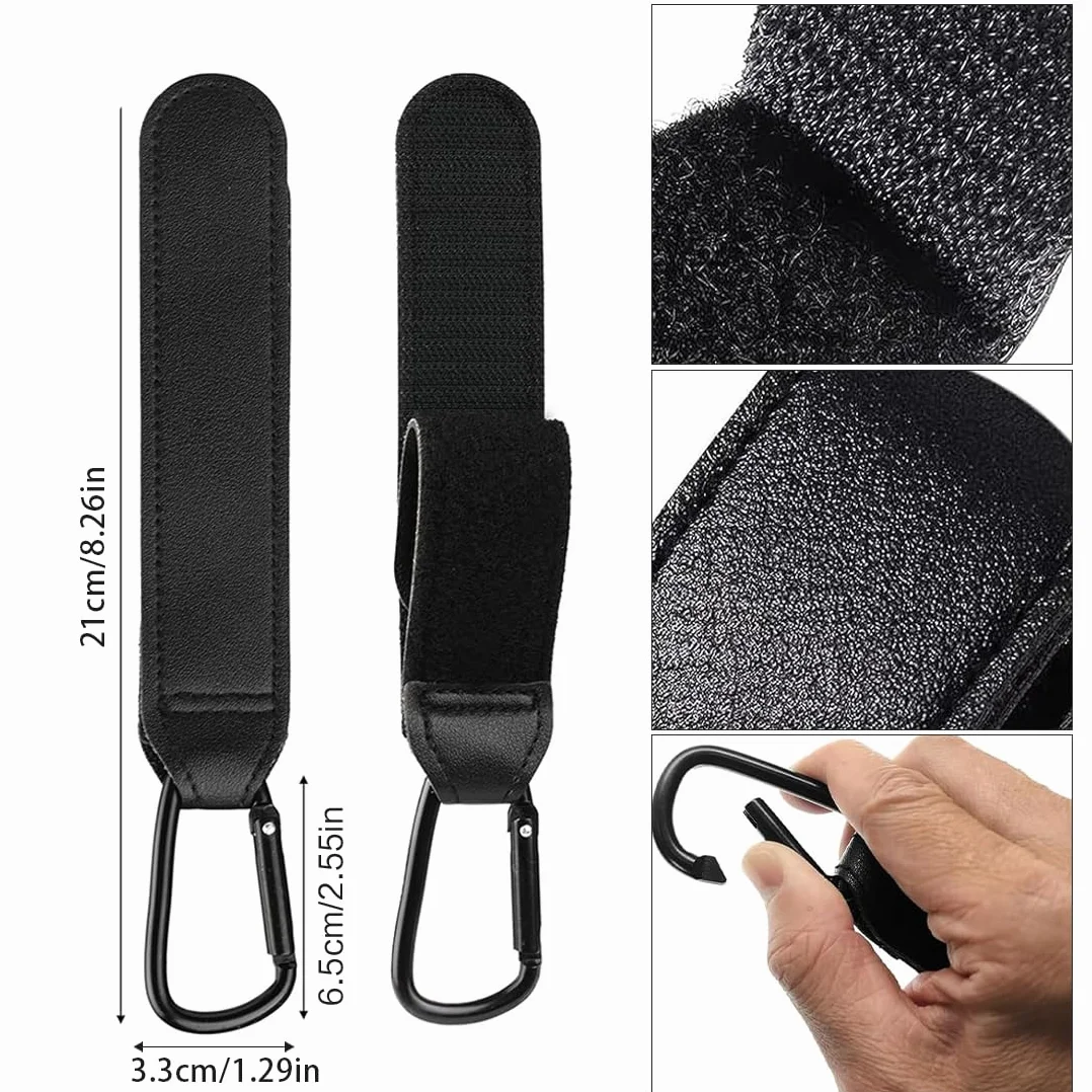 2 Pezzi Di Clip Per Carrozzina Ganci Per Carrozzina, Supporto Per Borsa Per Carrozzina In Pelle, Ganci Per Borsa Per Passeggino, Clip Per Carrozzina, Ganci Per Carrozzina Per Borse, Zaino (Ner