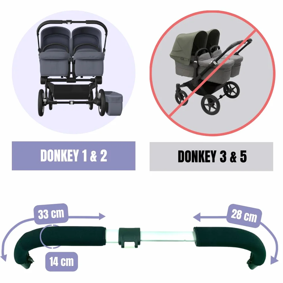 PROTEC TIF | Rivestimenti protettivo in Neoprene Compatibile con il manubrio di passeggino Bugaboo Donkey (Non sostituisce la gomma)