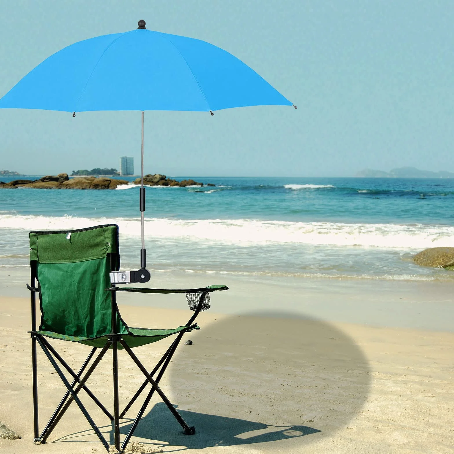 BEIJIALY Ombrello per Sedia Regolabile con Morsetto Universale, Ombrello per Passeggino, Parasole Anti-UV per Passeggino Ombrellone per Ombrellone, Ombrellone per Sedia da Spiaggia con Protezione UV P
