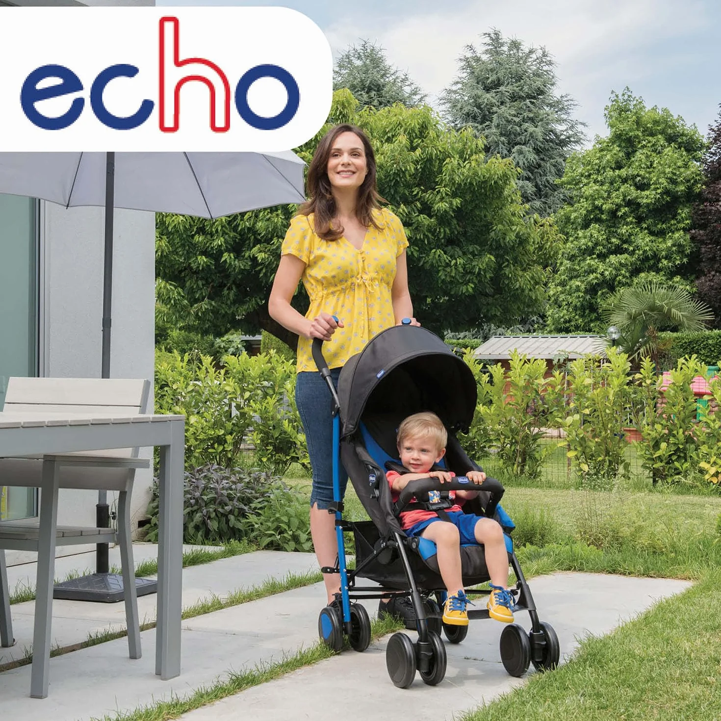 Chicco Echo Passeggino con Manicotto, Grigio