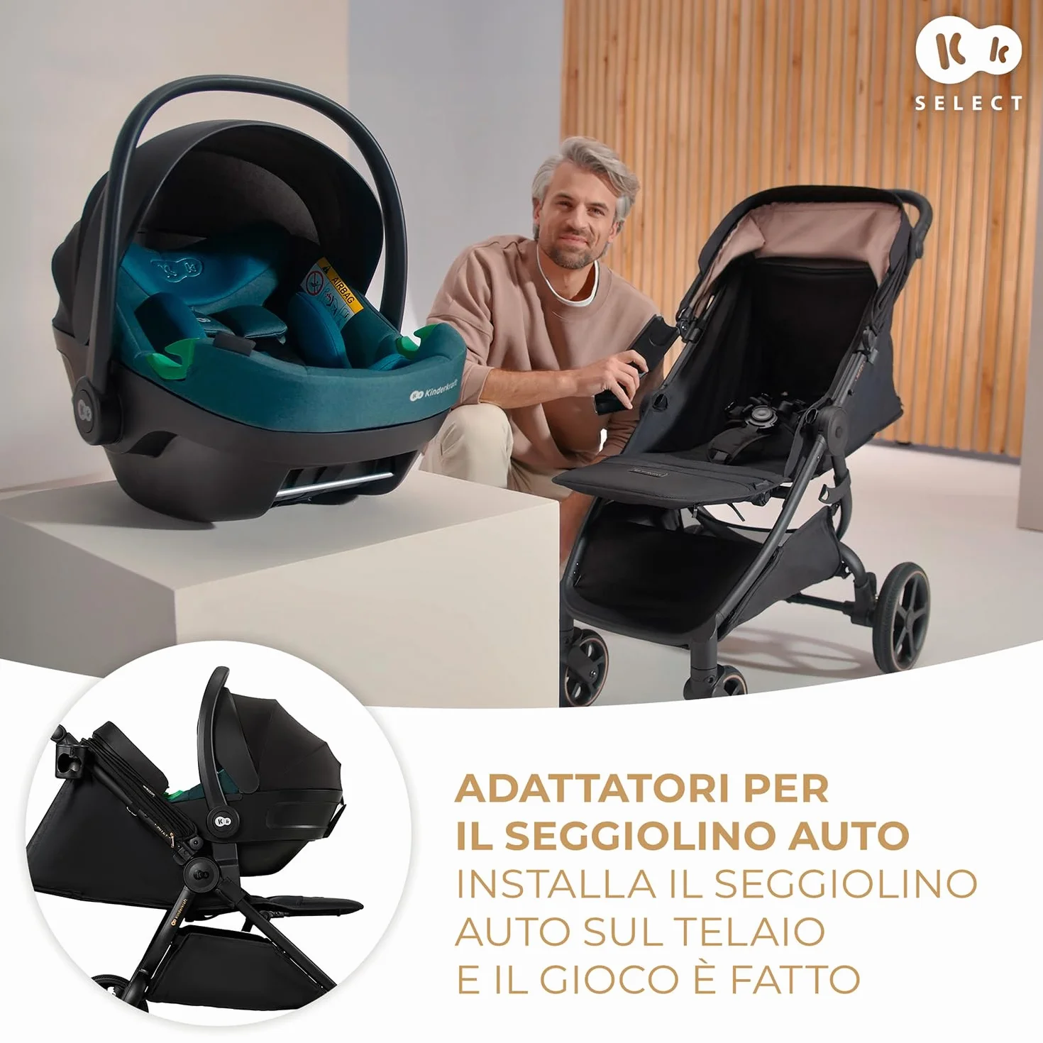 Kinderkraft MITZY Buggy fino a 22 kg, Passeggino Reclinabile, Carrozzina, Leggero, Facilmente Pieghevole, Schienale e Poggiapiedi Regolabili, Posizione Sdraiata, Ideale per I Viaggi, Beige