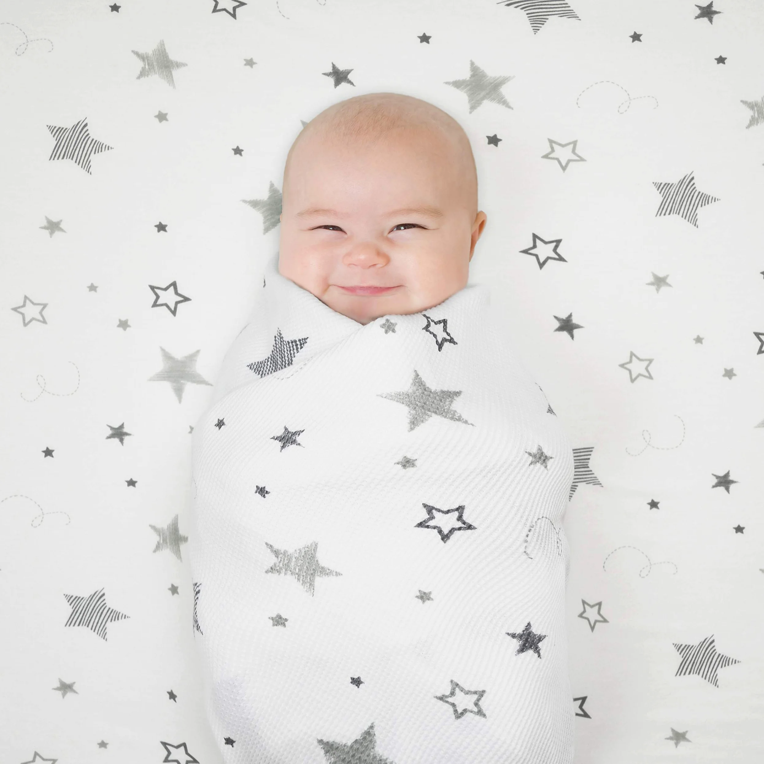American Baby Company Lenzuolo con angoli in 100% cotone naturale per mini culla, 96,5 x 61 cm, morbido e traspirante, adatto per materassi Pack N Play, super stelle, per ragazzi e ragazze