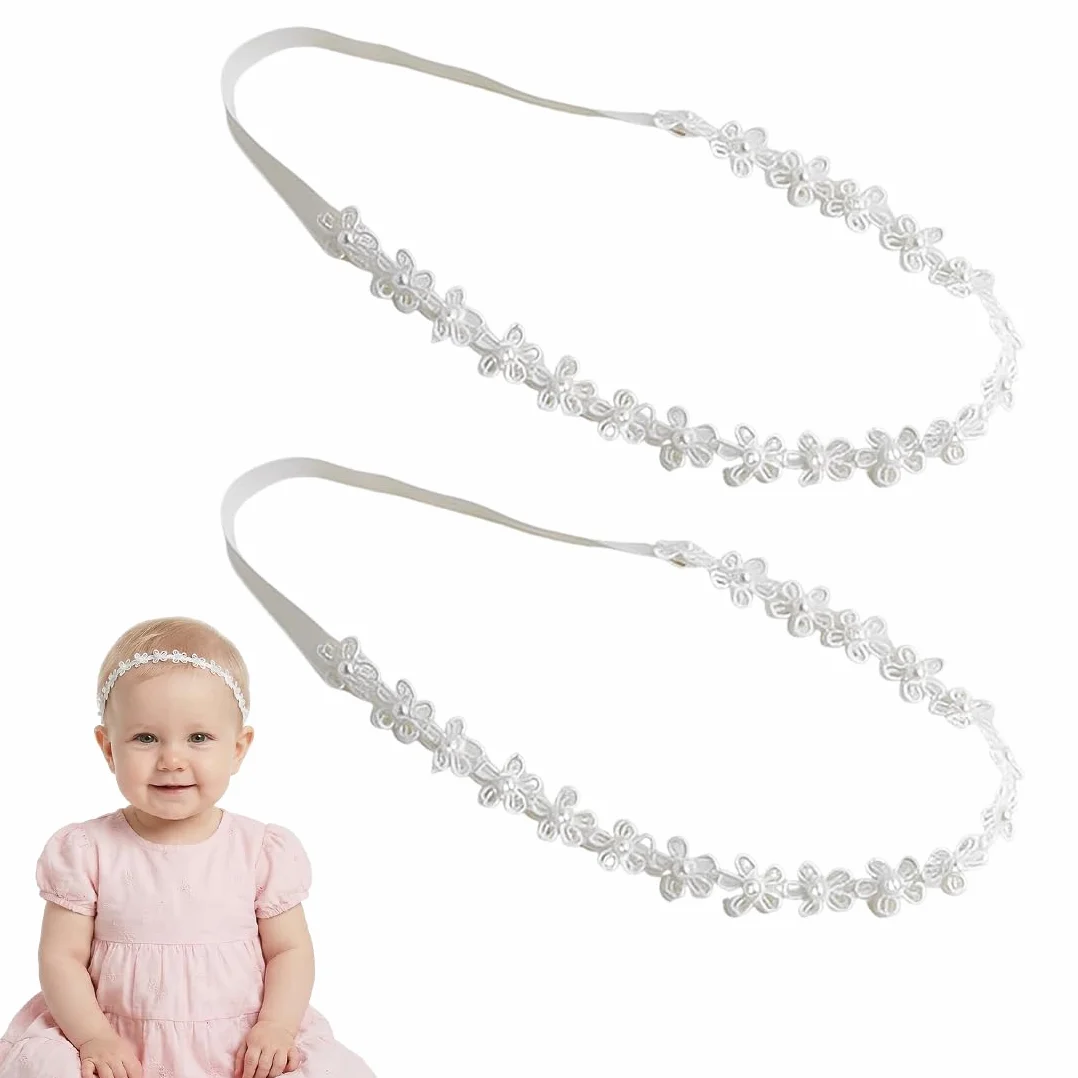 2 Pieces Children's Headbands, Lace Hair Bands, Wedding Children's Headband, Newborn Hairband