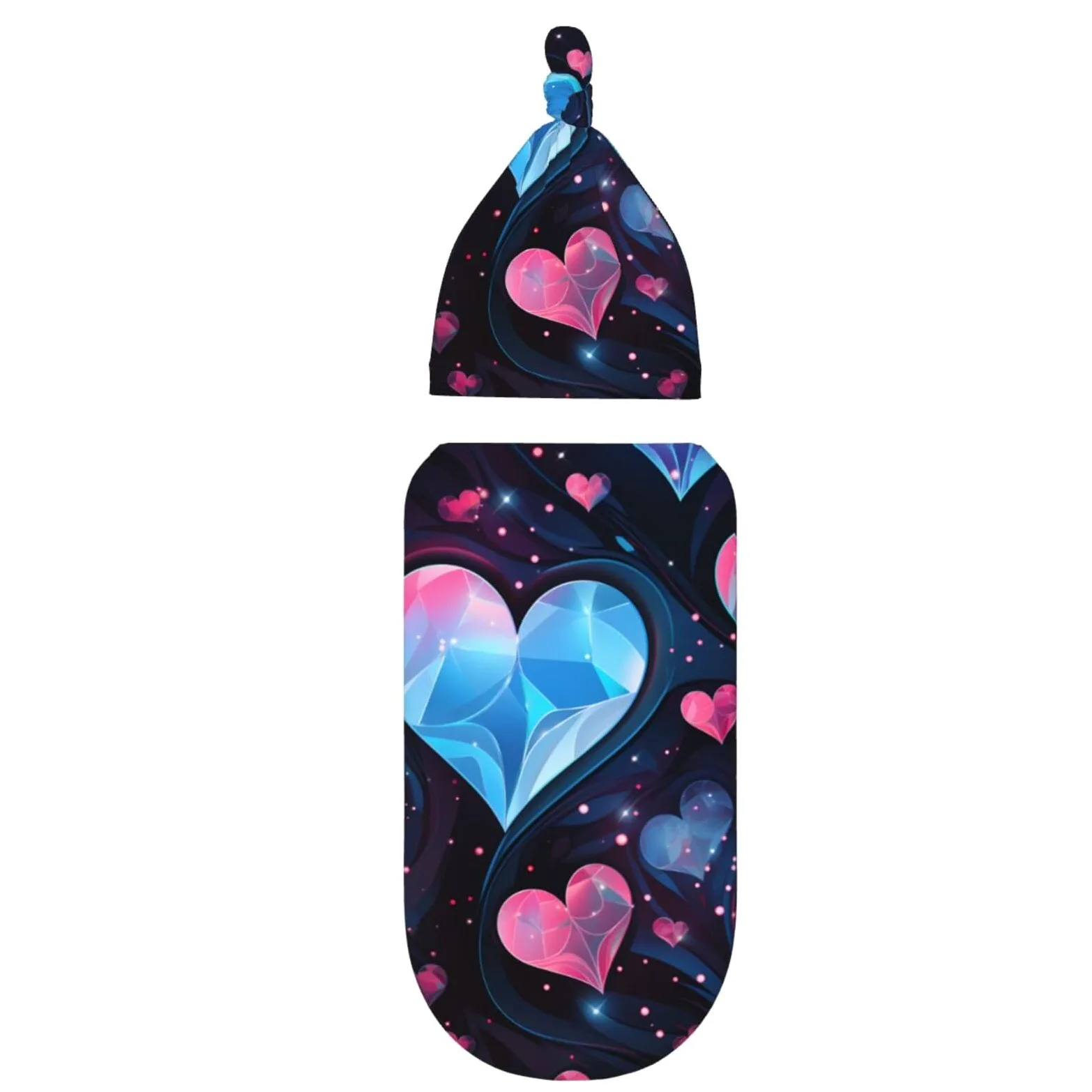 3d Cuori Swaddle Coperta E Cappello Set Per Neonati Avvolgere Accogliente Per Neonati Bambino Comfort 29x53 cm