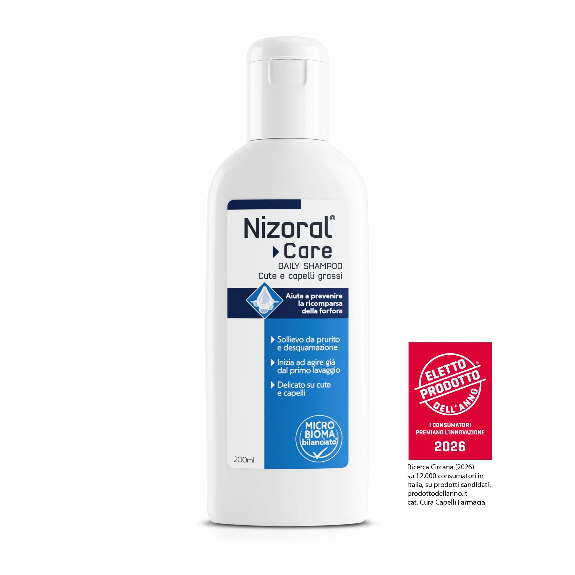 EG Nizoral Care Shampoo Cute e Capelli Grassi | Protezione Continua da Forfora e Prurito | Azione 3 in 1 Clinicamente Testata| 200 ml