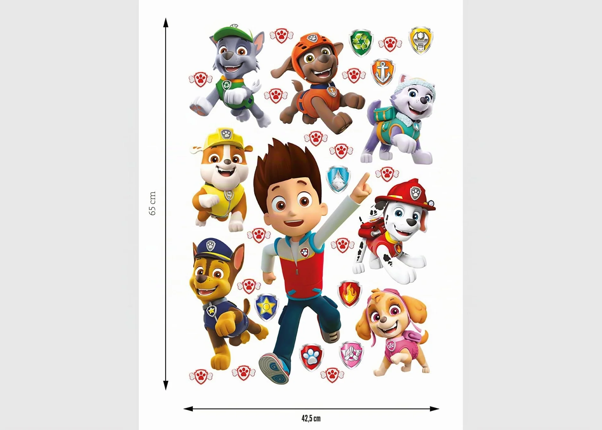 AG Design Paw Patrol Adesivi da Parete per Bambini, Adesivi Autoadesivi per Ragazzi e Ragazze, Decorazione da Parete 42,5 x 65 cm | ADK 1734