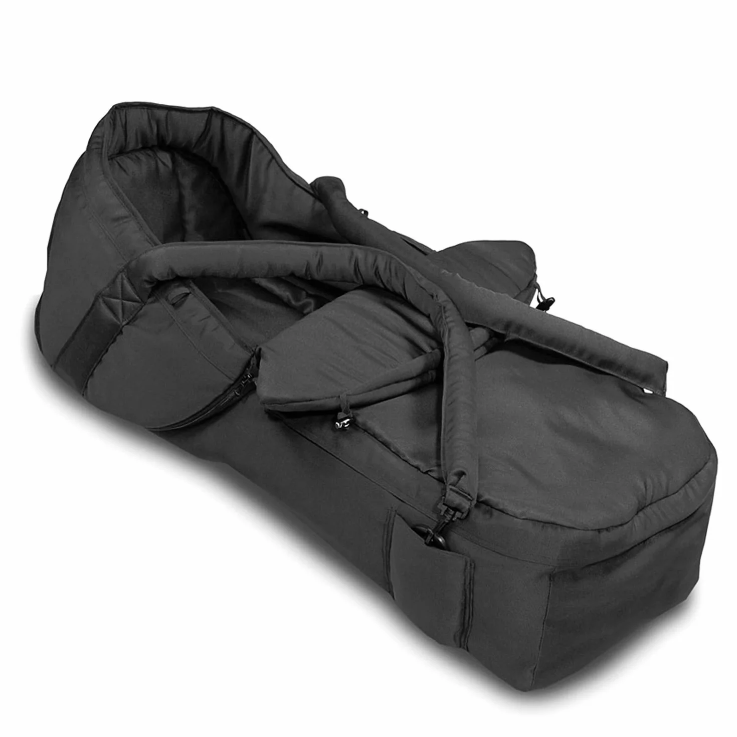 hauck 2in1 Carrycot, Nero - Culla Neonato per Passeggini e Carrozzine 75 x 35 x 20 cm - Navicella Semirigida Convertibile in Coprigambe - con Fessure per Cintura a 5 Punti - Portatile