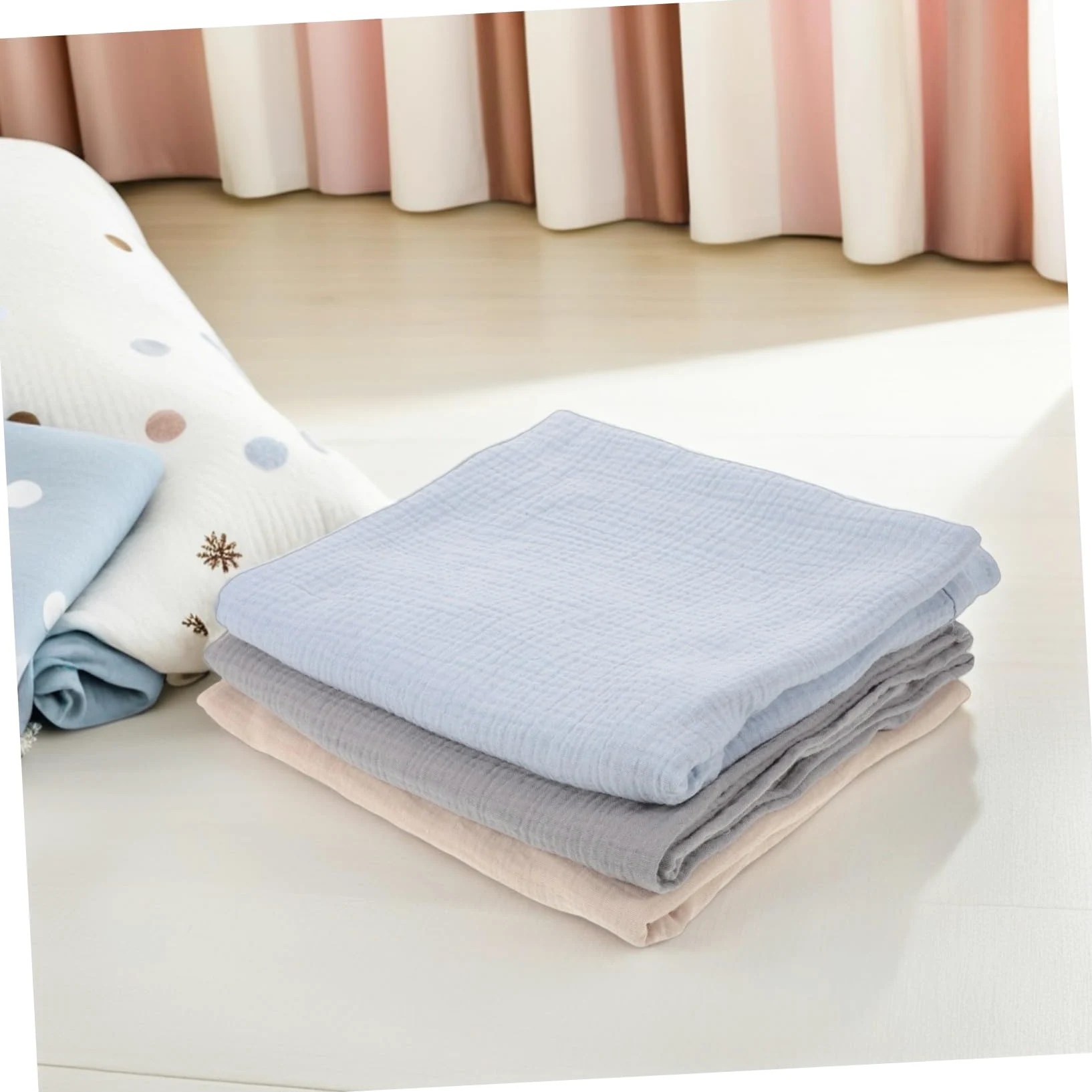 3 Pezzi Coperta Ragazzo Ragazza in Mussola Unisex Morbida e Traspirante per Avvolgimento e Riposo Pannolini per Ragazzo Ragazza Protettivi e Delicati