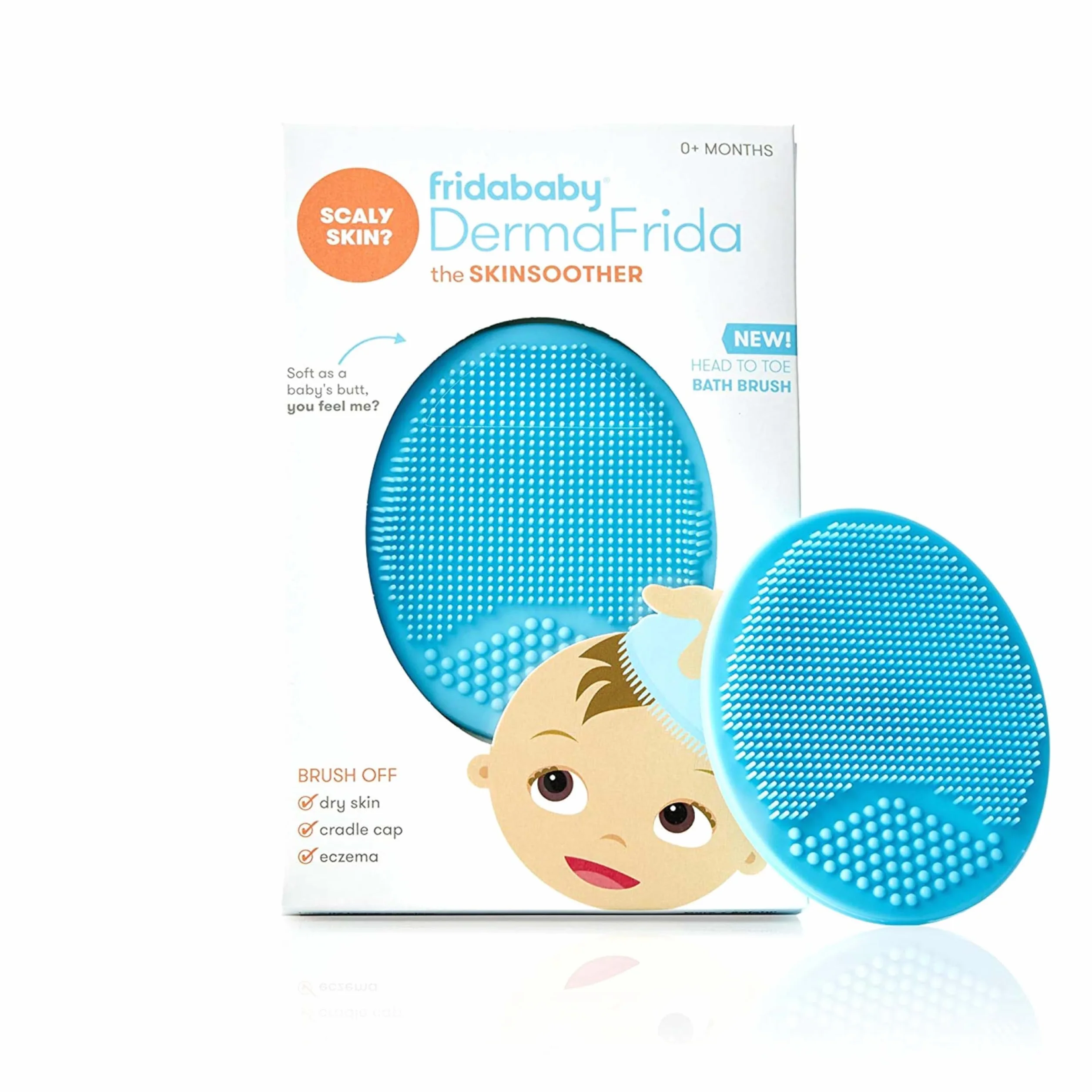 Frida Baby Spazzola Bagnetto in Silicone per Neonati – Massaggiante, Antibatterica e Delicata sulla Pelle – Ideale per Pelle Secca, Eczema e Relax Prima della Nanna