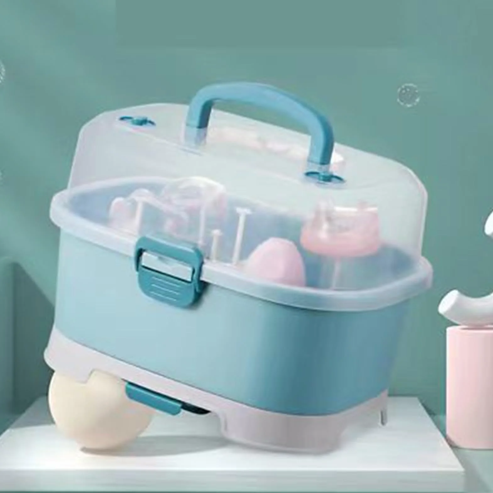 Porta Del Biberon, Scatola Di Stoccaggio Delle Bottiglie Per Bambini Con Coperture Rimovibili, Organizzatori A Prova Polvere, Portatile Bottiglie Alimentazione Alimentare Il Bambino
