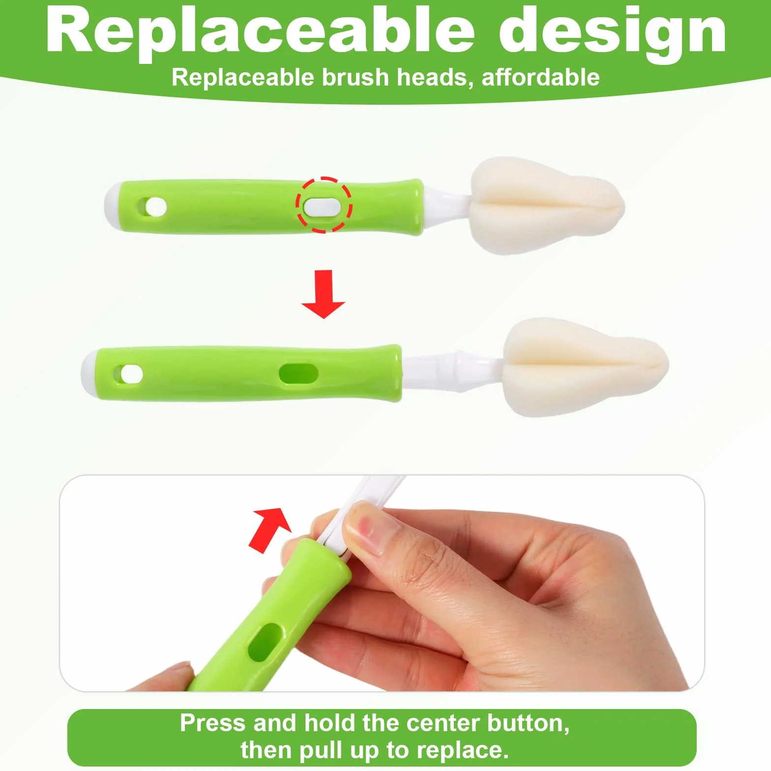 12pz Set Spazzole per Biberon Tettarelle in Spugna, Include Pulisci-Biberon con Testine di Ricambio e Spazzole Cannucce per Pulizia Mangiatoie Tazze e Cannucce