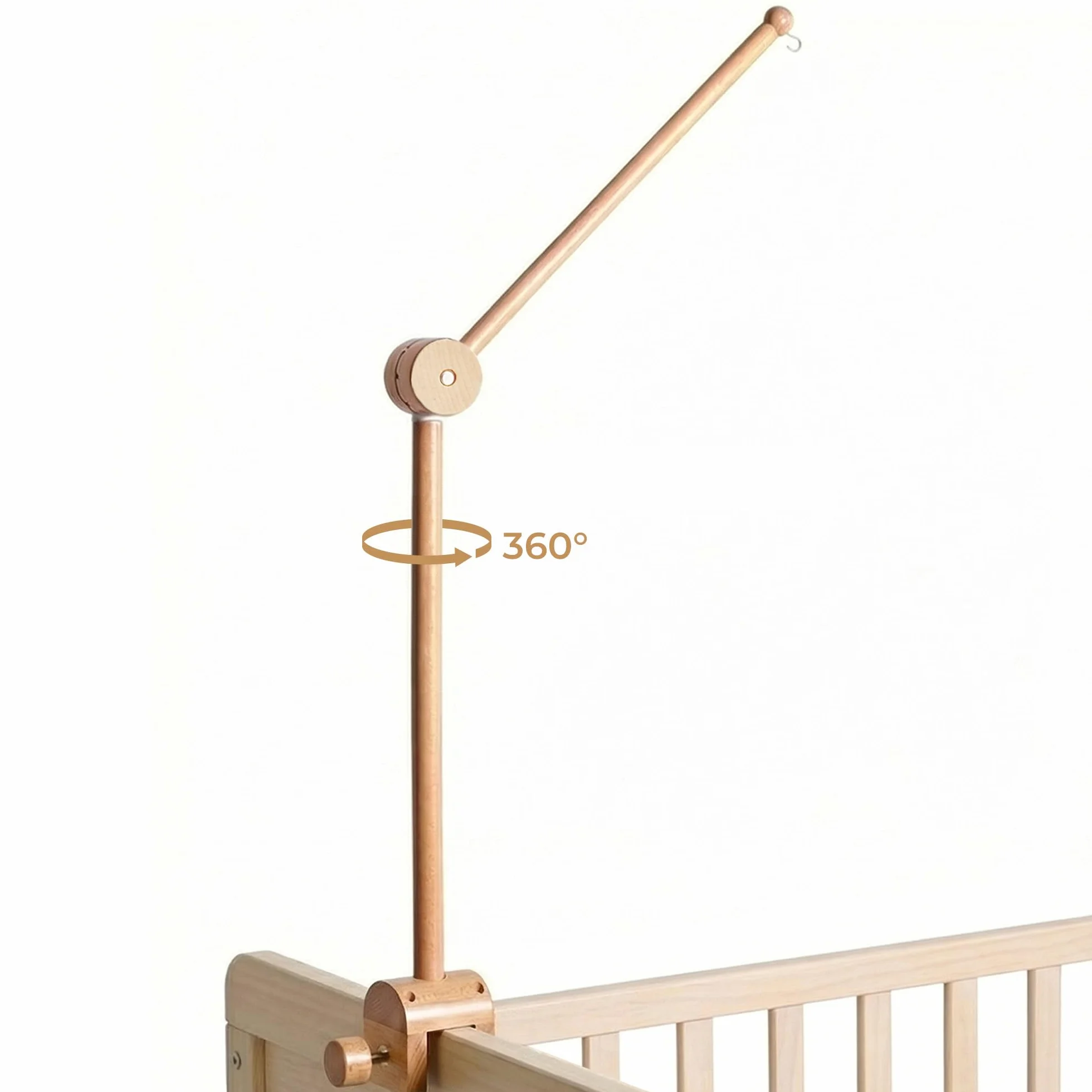 Supporto mobile in legno per lettino, supporto mobile per fasciatoio, decorazione per la cameretta dei bambini, personalizzato, supporto per cellulare, asta per appendere i campanelli eolici