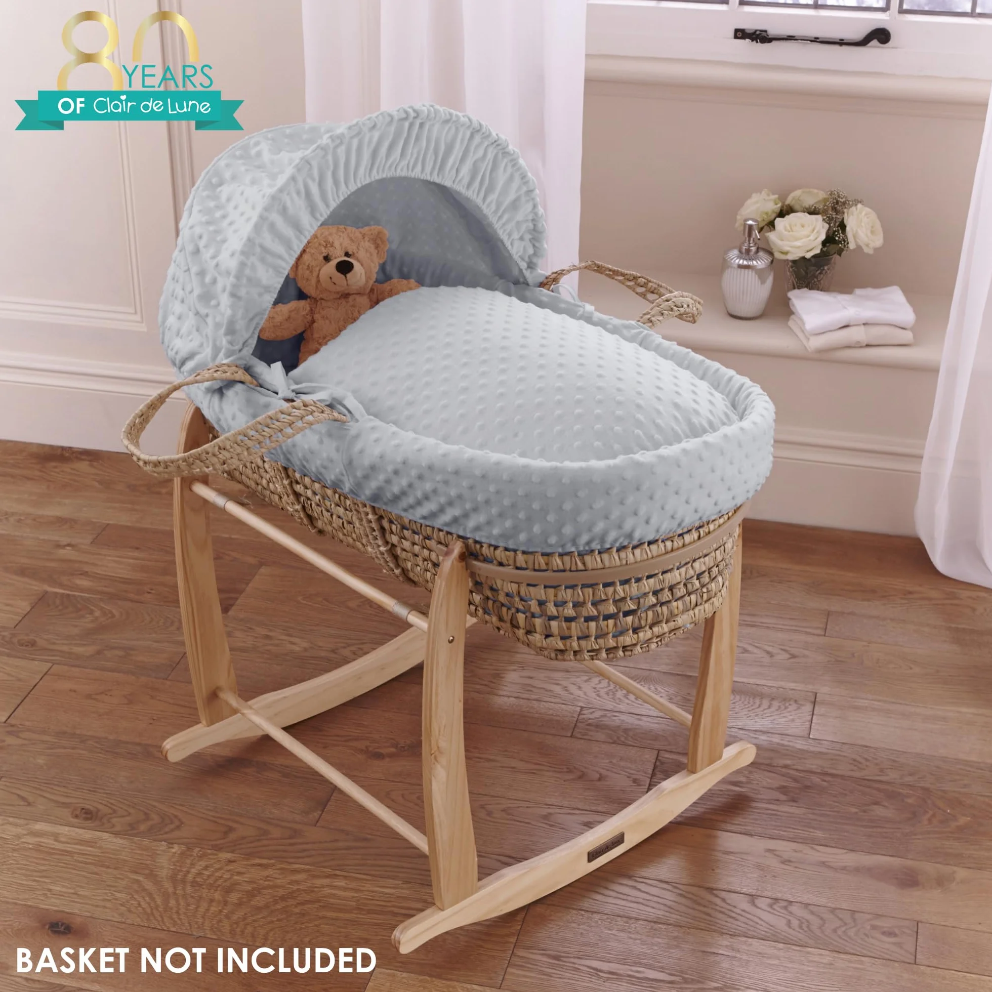 Clair de Lune Dimple - Set di biancheria da letto per culla (cestino non incluso) - (grigio)