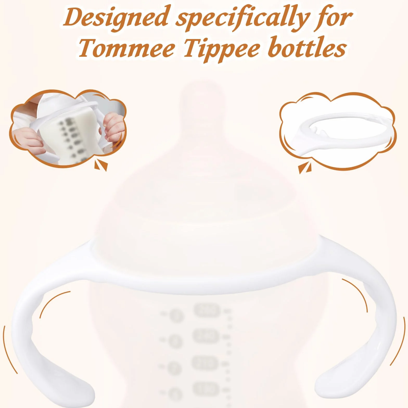 lasuroa 4pz Manici per Biberon per Tommee Tippee, Impugnatura Ergonomica Antiscivolo Un Facile Senza BPA Supporto di Ricambio Biberon Neonati