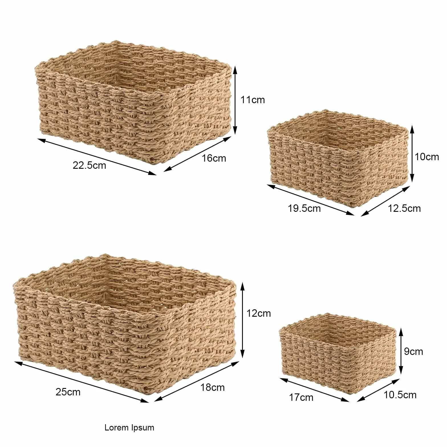 Scatole per Armadio Portaoggetti Set di 4 scatole Immagazzinaggio Carta di Eco Cestino di Immagazzinaggio Contenitori Cestini Natalizi per Riporre Accessori per Asciugamano trucchi(Giallo)