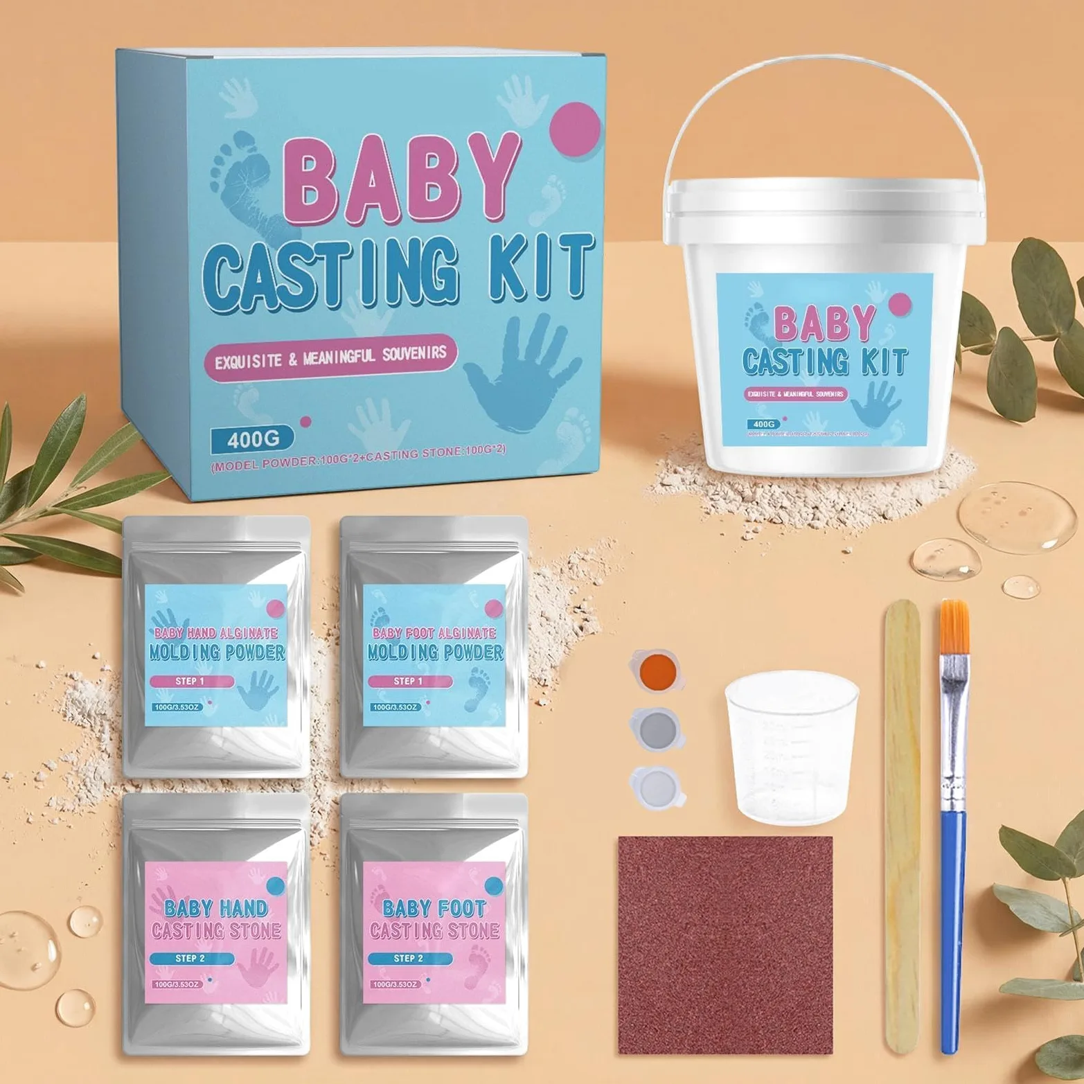 Kit per Impronte di Piedi Fai da te per Mani e Piedi con Stampo 3D | Regalo Creativo per Famiglia Per Adulti, Coppie, Famiglie, Bimbi in Età Prescolare