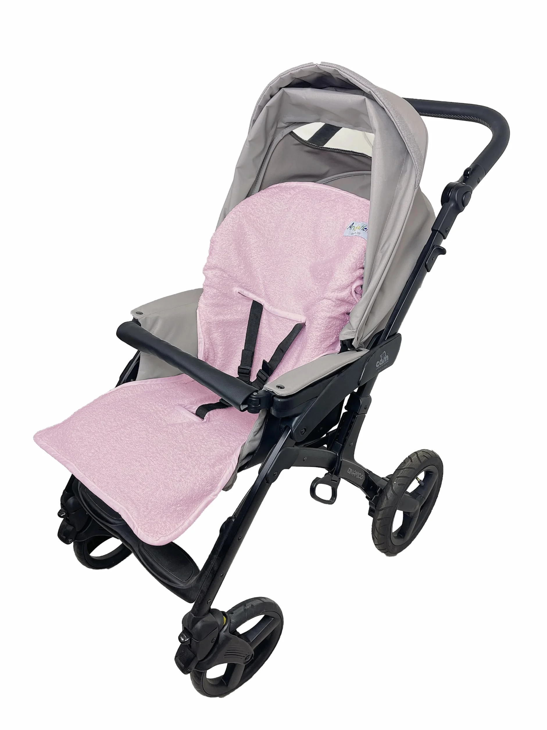 Andy & Helen 9002 Copri Passeggino Spugna di Cotone 100% Copriseduta Universale, Antiallergico per Bambino e Neonato - Made in Italy (Rosa)
