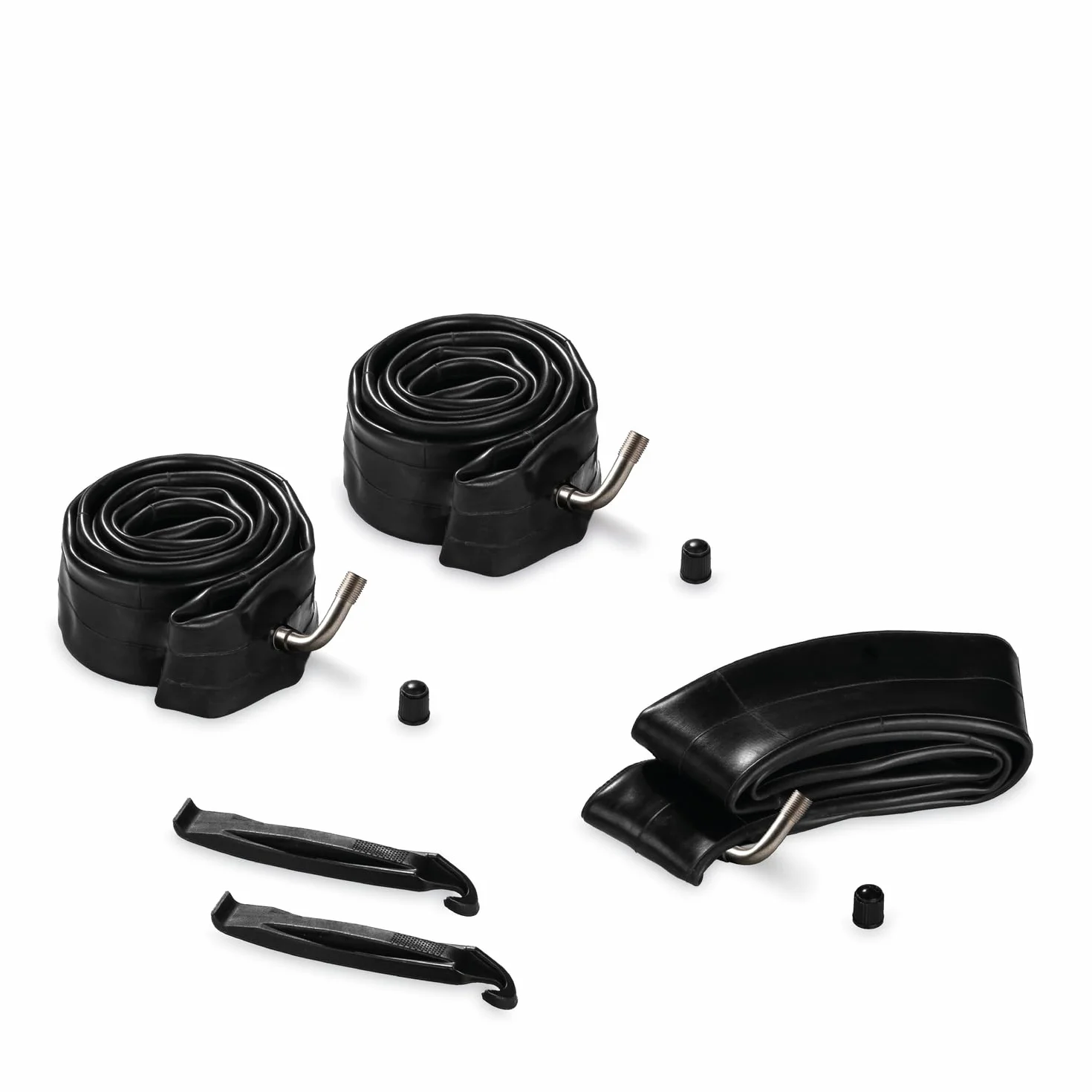 hauck Kit Riparazione Gomme per Passeggini 3 Ruote - 2 Camere D'Aria da 12" e 1 da 10" e Leve Cacciagomme - Kit Riparazione Ruote Per Passeggino come il Rapid 3 Air di hauck - Nero
