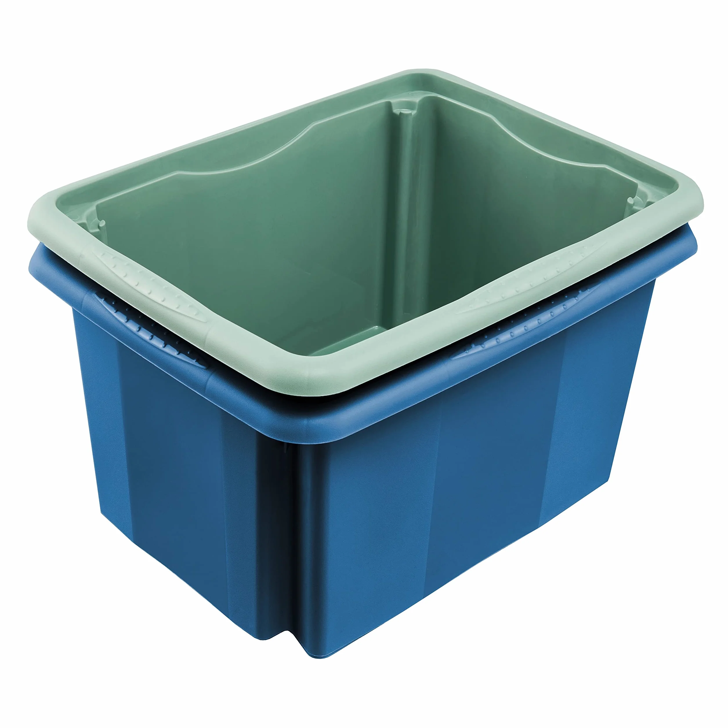keeeper Contenitore Portaoggetti Rotabile e Impilabile, 38 x 28,5 x 20,5 cm, 15 L, Emil Eco Line, Eco Blu