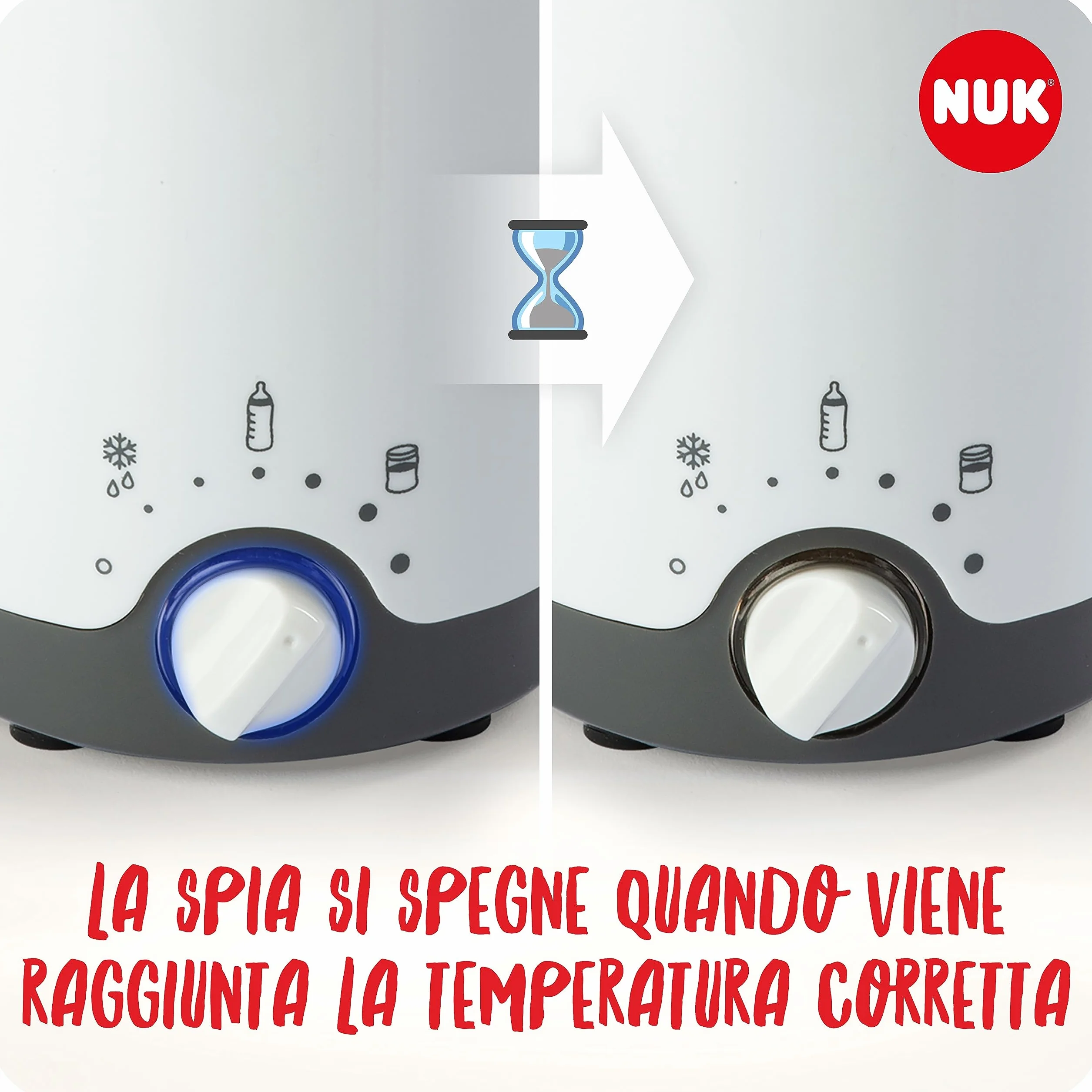 NUK Thermo 3in1 scaldabiberon | Scongela delicatamente, riscalda e mantiene la temperatura di cibi liquidi e morbidi | Cestello estraibile per una semplice rimozione | Spina europea a 2 poli