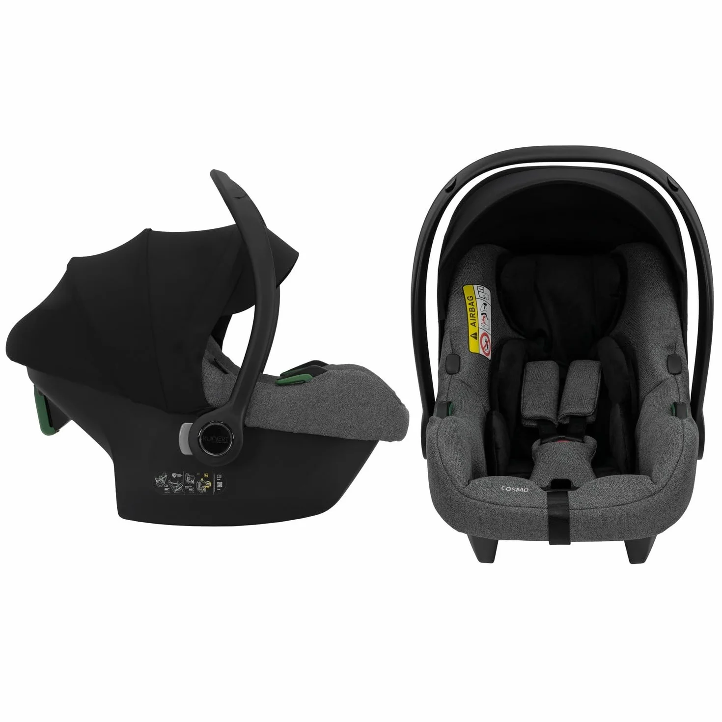 Un passeggino gemellare 3 in 1 et 2 in 1 navicella carrozzina seggiolino auto KUNERT Booster 3in1 et 2in1 passeggini (grafite, 3in1)