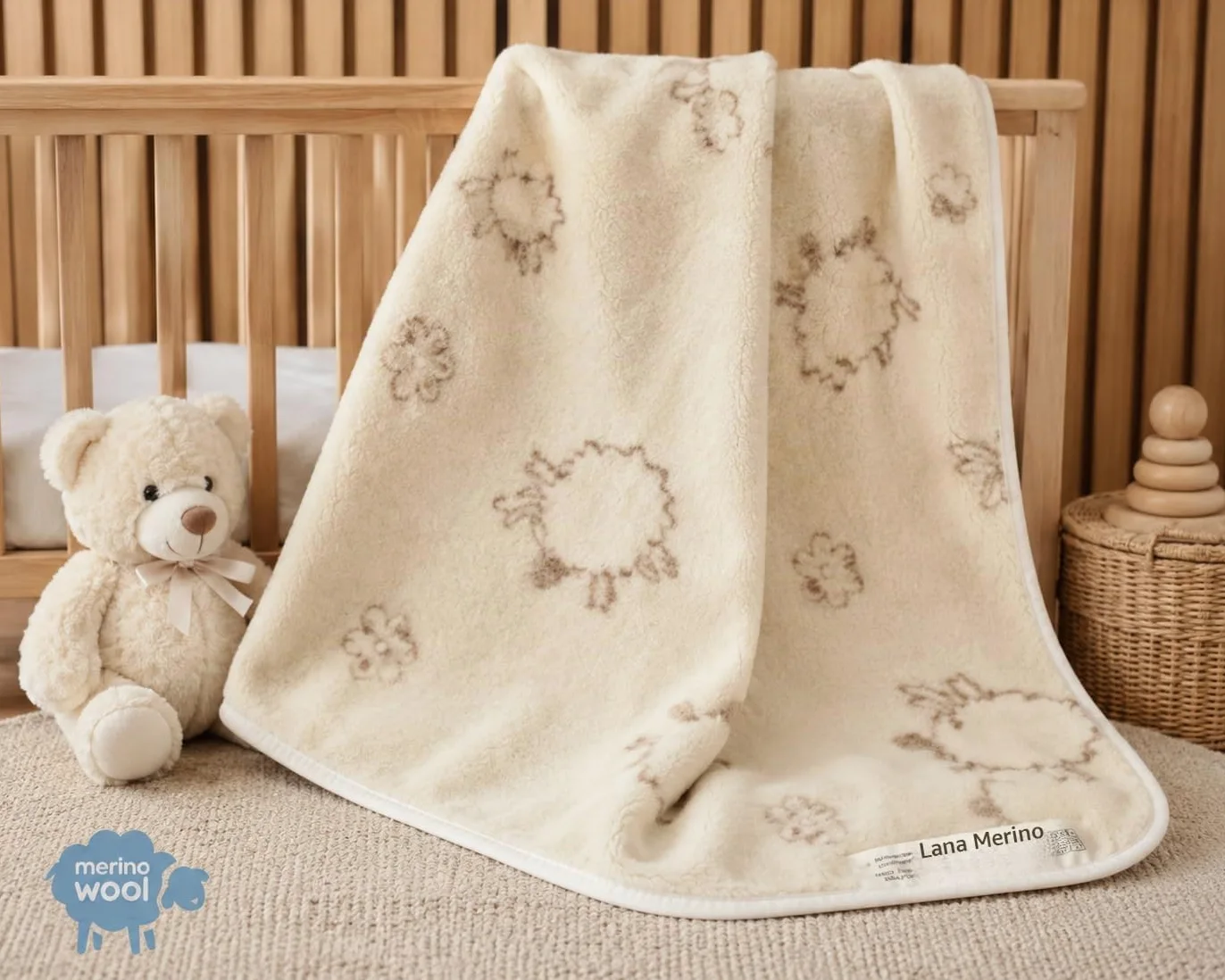 WOOLMARKED, coperta in lana merino per bambini, 140x100 cm, prodotto naturale