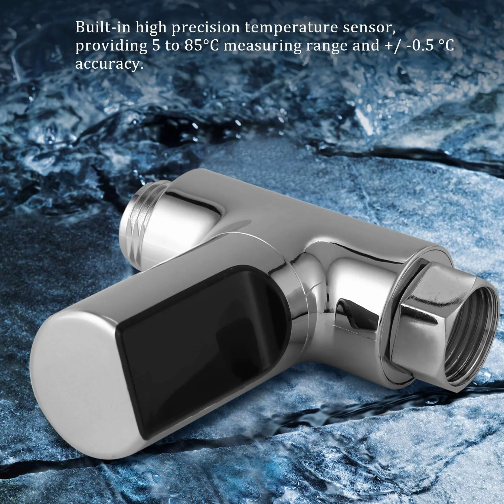 Jevina Indicatore a LED, termometro doccia, flusso d'acqua, misuratore di temperatura doccia autgenerante per la cura del bambino