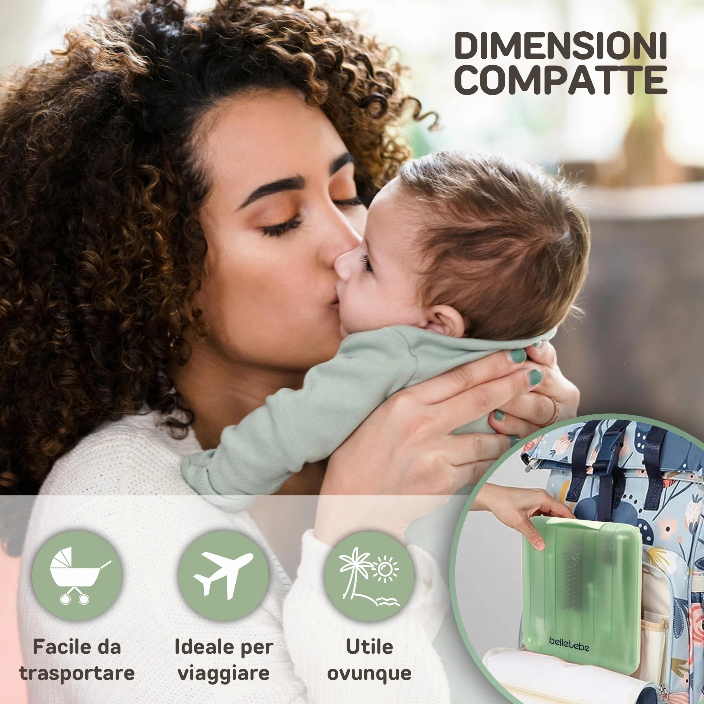 BELLEBEBE Set Escurre Biberones con Limpia Biberones - 6 en 1 Kit Cepillo Limpia Biberones con escurre biberones Plegable - Portatil - Transportable - Regalo para Bebe - SIN BPA - Verde