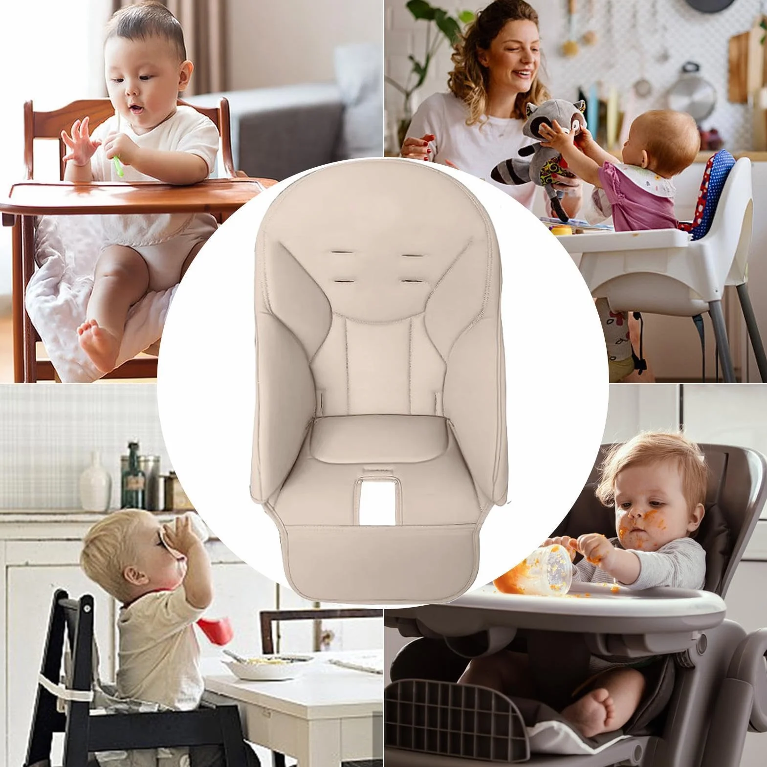 Youany Cuscino per seggiolone, riduttore per seggiolone, sedia da pranzo, in pelle PU, rivestimento universale per Peg Perego, Kosmic Jané, Baoneo, Siesta Zero3
