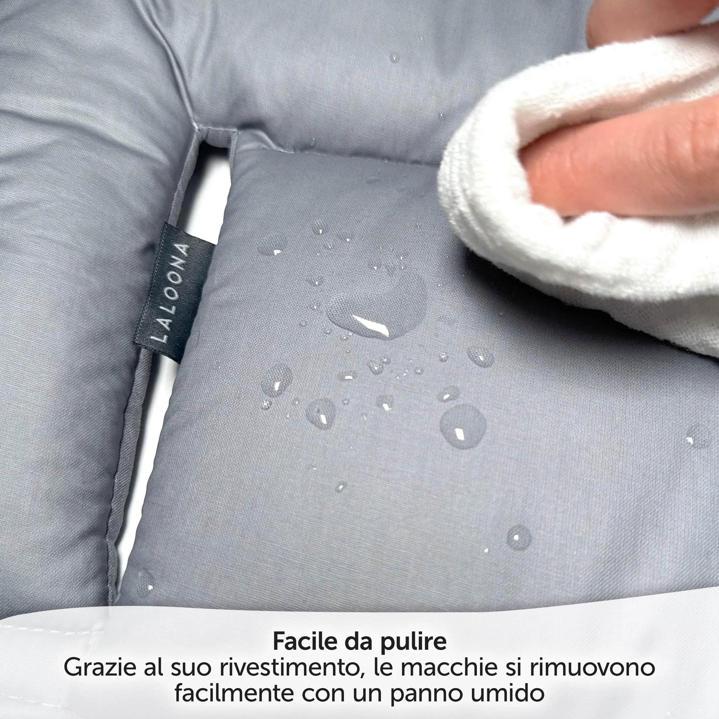 LaLoona Cuscino Seduta per Seggiolone Stokke Tripp Trapp - Cuscino Per Stokke Seggiolone Pappa 2 Pezzi, OEKO-TEX Standard 100, Lavabile in Lavatrice - (Grigio, Rivestito)