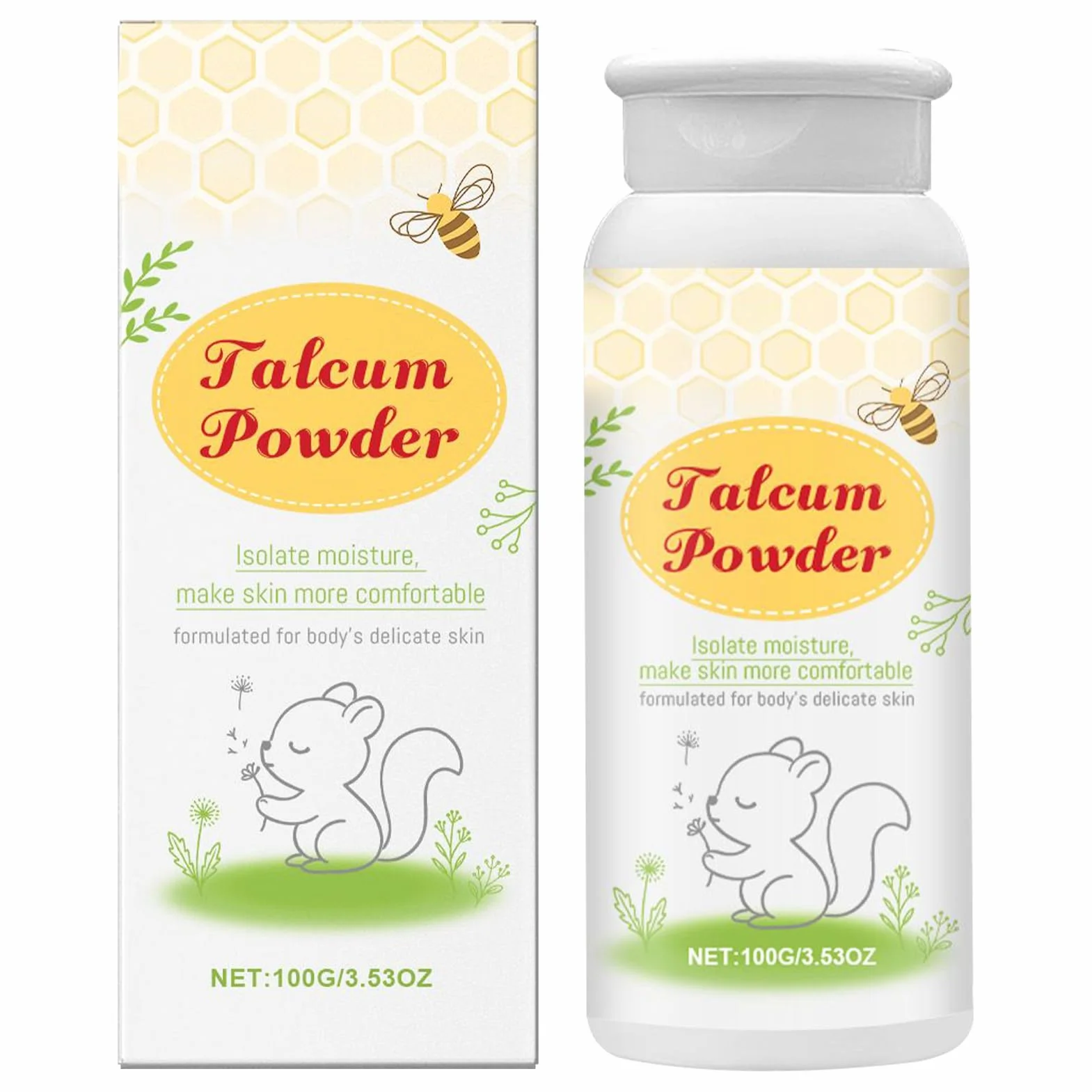 Baby Powder, talco naturale per bambini, 100 g di talco clinicamente testato, formula delicata di amido di mais, sollievo lenitivo dopo la doccia, formulato per essere delicato sulla
