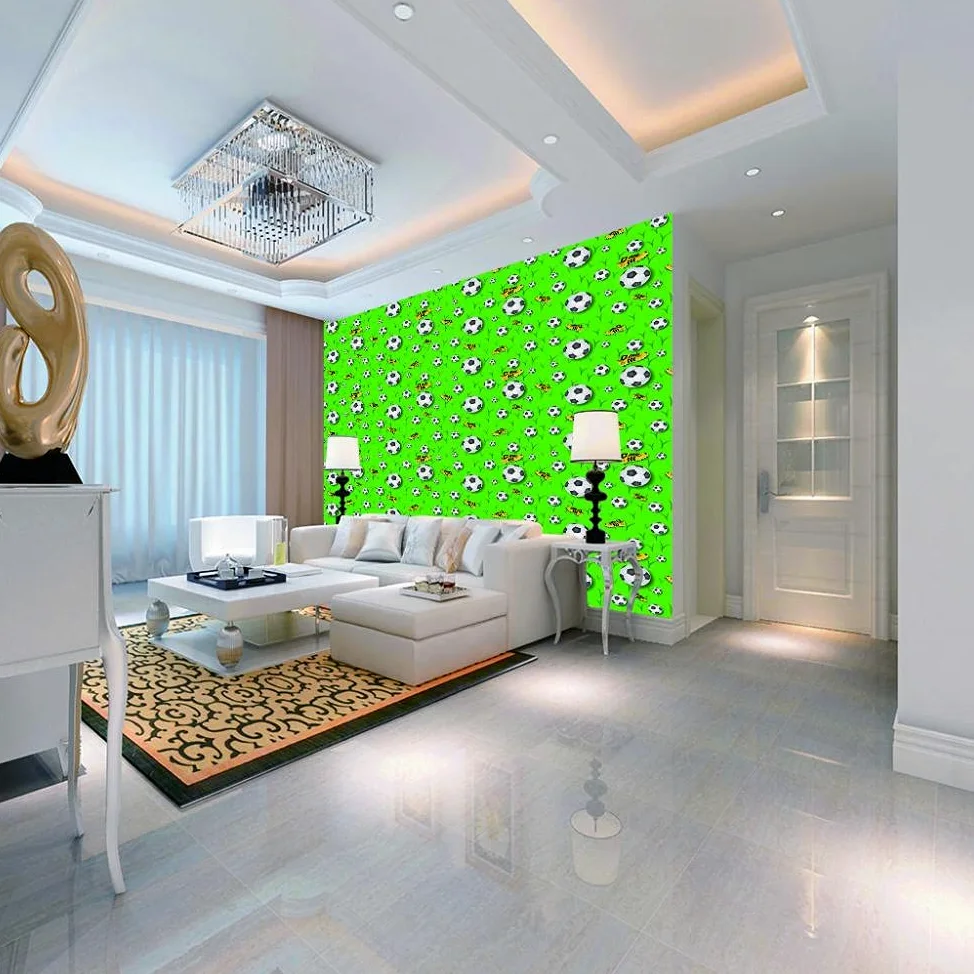 Adesivo da parete 3D da parete con calcio verde, per soggiorno, camera da letto, cameretta dei bambini, 250 cm x 175 cm