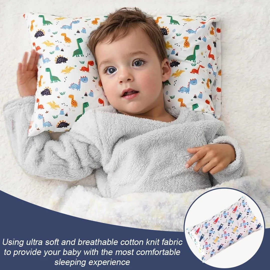 2 pcs Federa Cuscino 100% Cotone con Chiusura a Busta per Bambini e Neonati, Federa Cuscino 40x60 per Carrozzina e Lettino (Aereo)