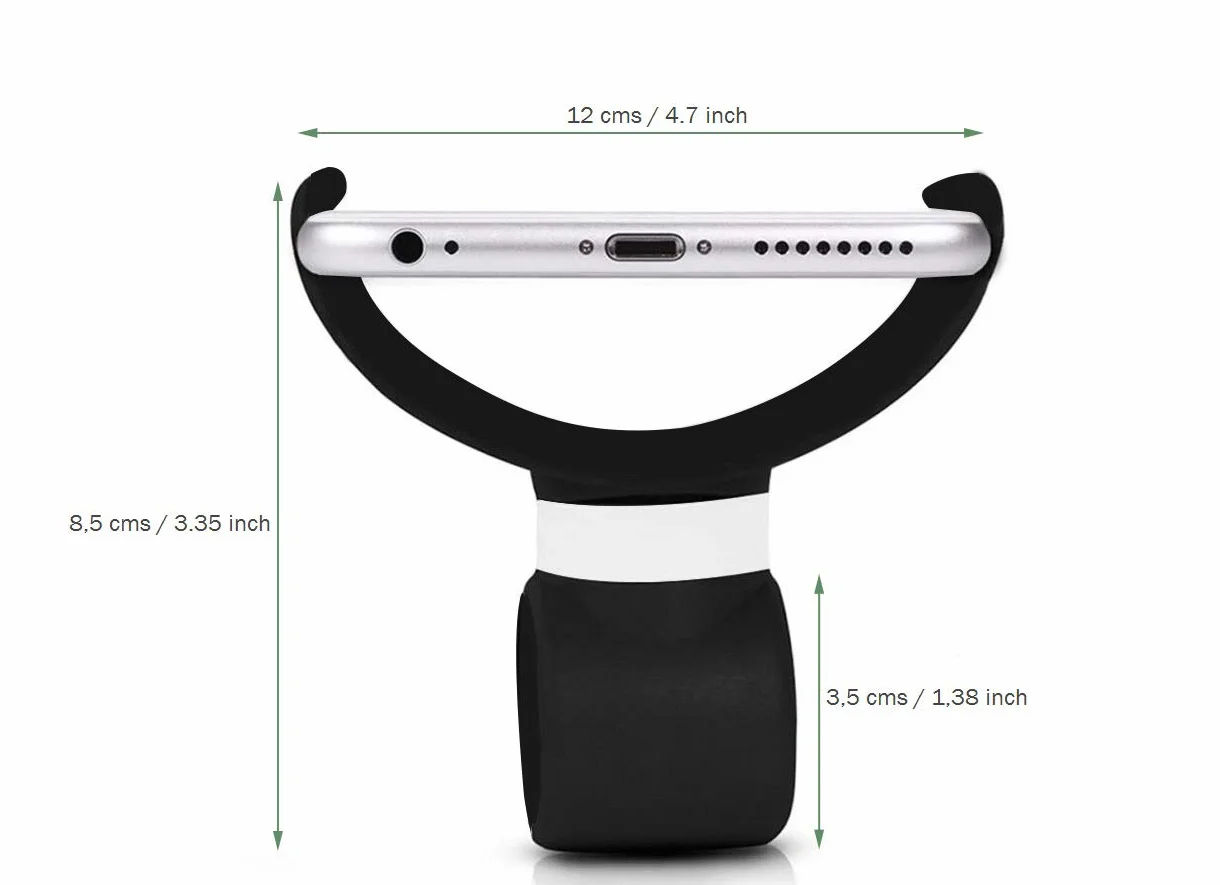 Supporto universale per cellulare per passeggino, per smartphone con schermo fino a 7,5", colore: nero