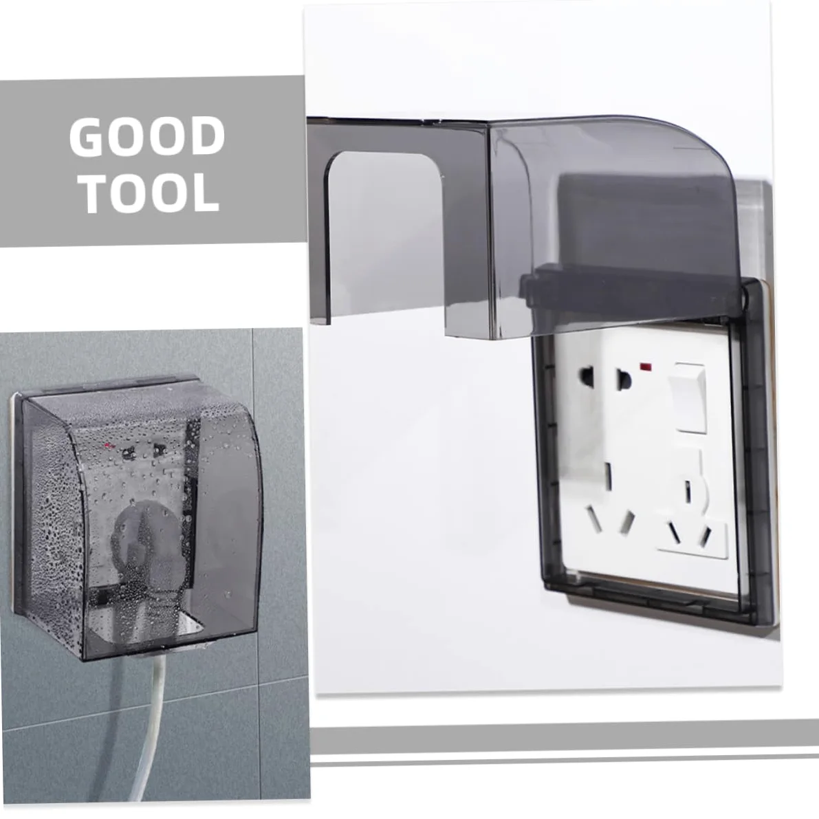 Tofficu 4 Set Copripresa Adesivo Per Esterni E Interni Protezione Elettrica Per Bagno Cucina E Ufficio Design Compatto E Resistente Spruzzi 2 Pezzi*4