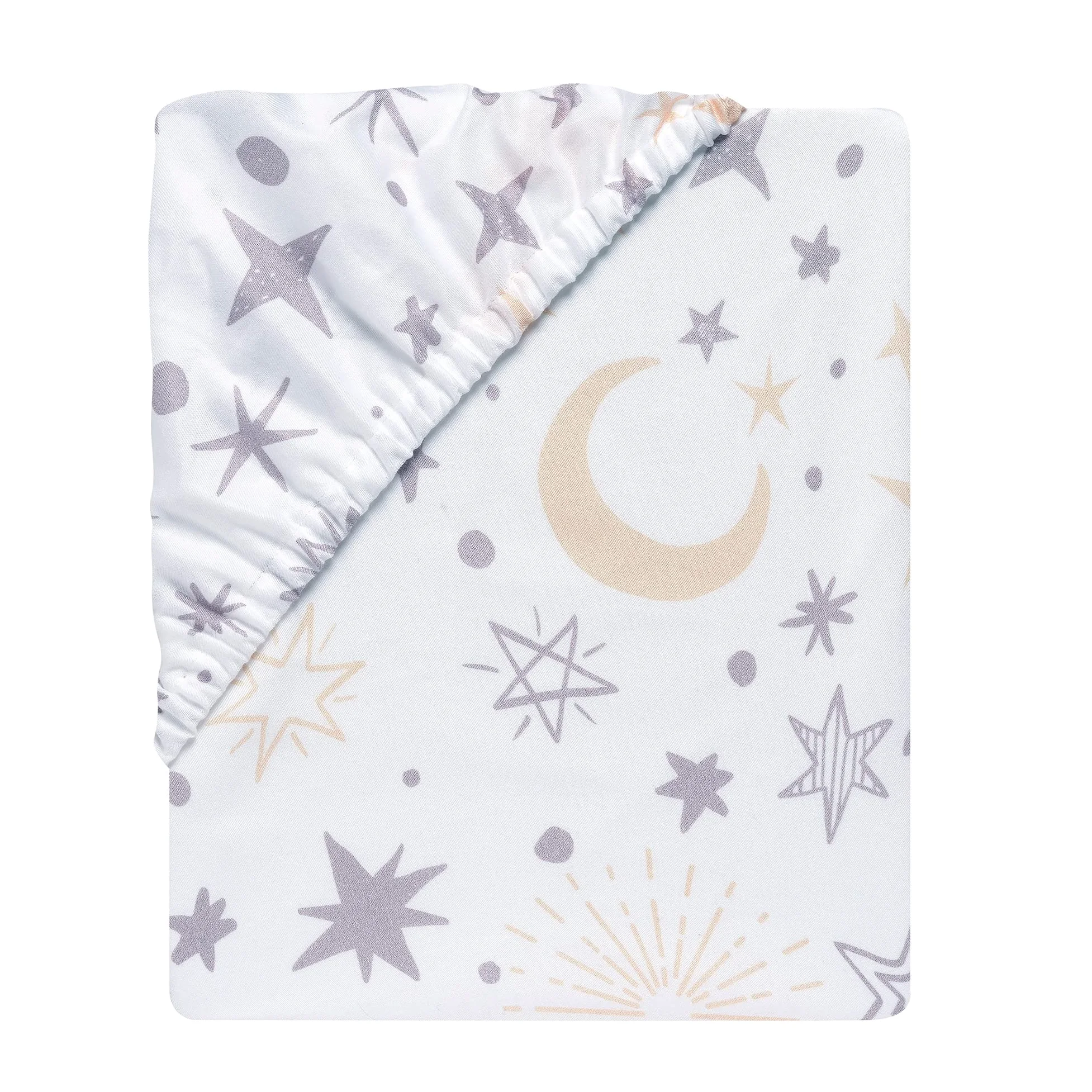 Lambs & Ivy Goodnight Moon - Lenzuolo con angoli per culla, 100% cotone, colore: Bianco