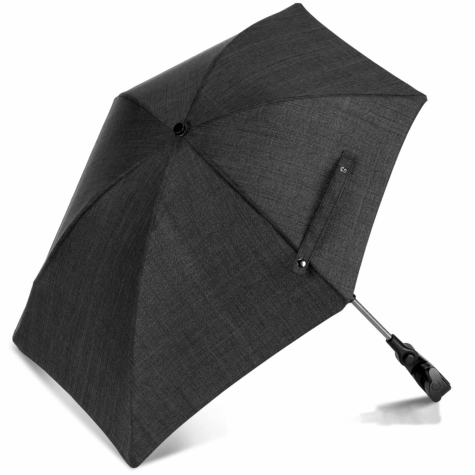 Ombrellino Parasole Universale, Ombrellino per Passeggino e Carrozzina, Protezione Anti UV 50+, Diametro 78 cm, con Supporto Universale, Fissaggio per Tubo Rotondo o Ovale, Nero