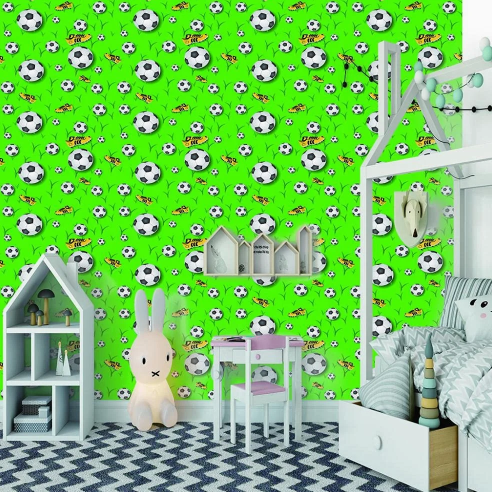 Adesivo da parete 3D da parete con calcio verde, per soggiorno, camera da letto, cameretta dei bambini, 250 cm x 175 cm