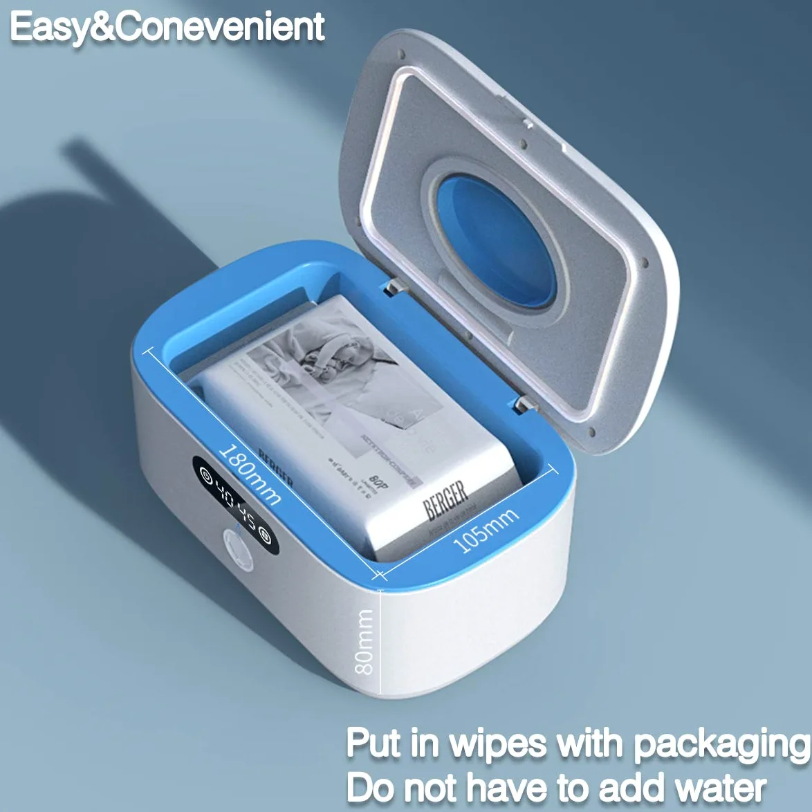 Bellababy Wipe Wamer per veicoli e uso domestico, dispenser di salviette umidificate per bambini e scaldabagno con luce notturna, visualizzazione della temperatura, non c'è bisogno di acqua e spugna,