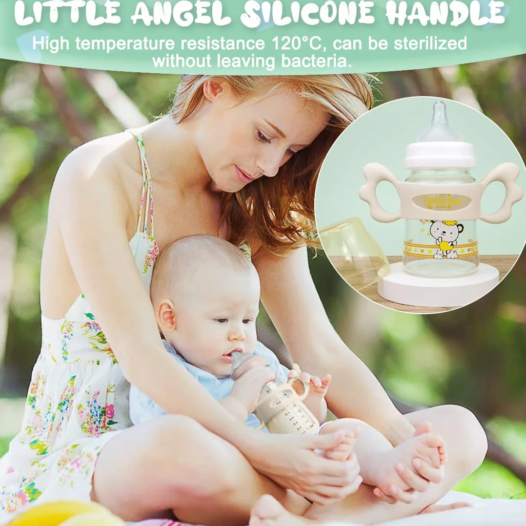 2 Manico Per Biberon Silicone, Manici per Biberon Impugnatura per Biberon, Maniglia per Biberon in Silicone, Facile Installazione Manici Per Biberon, Hold My Bottle