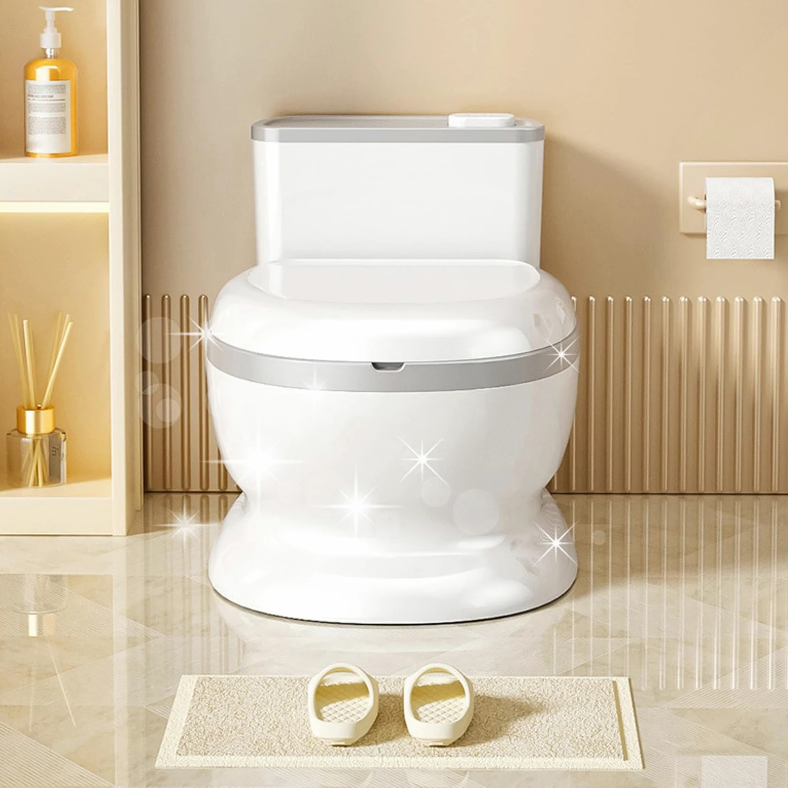 Vaso per l'Educazione al Vasino dei Bambini Pulsante di Scarico Realistico | Vasino Educativo Per Primi Passi Per Bambini In Età Prescolare Casa Asilo Bagno