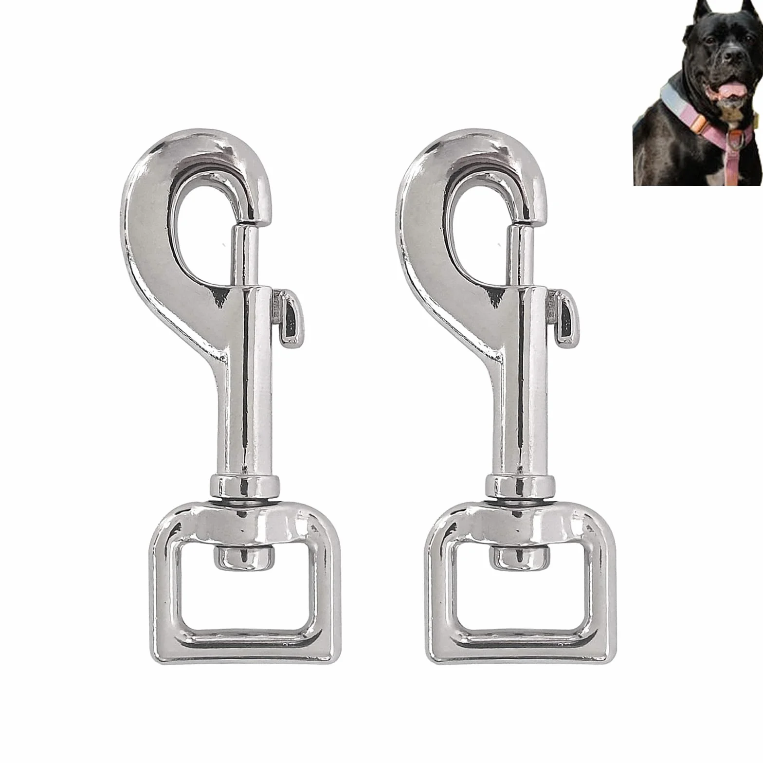 Ganci per Passeggini per Cani Set di 2, Acciaio Pesante, Uso con Collare per Cani Paracord 550, Ganci con Testa Rotante